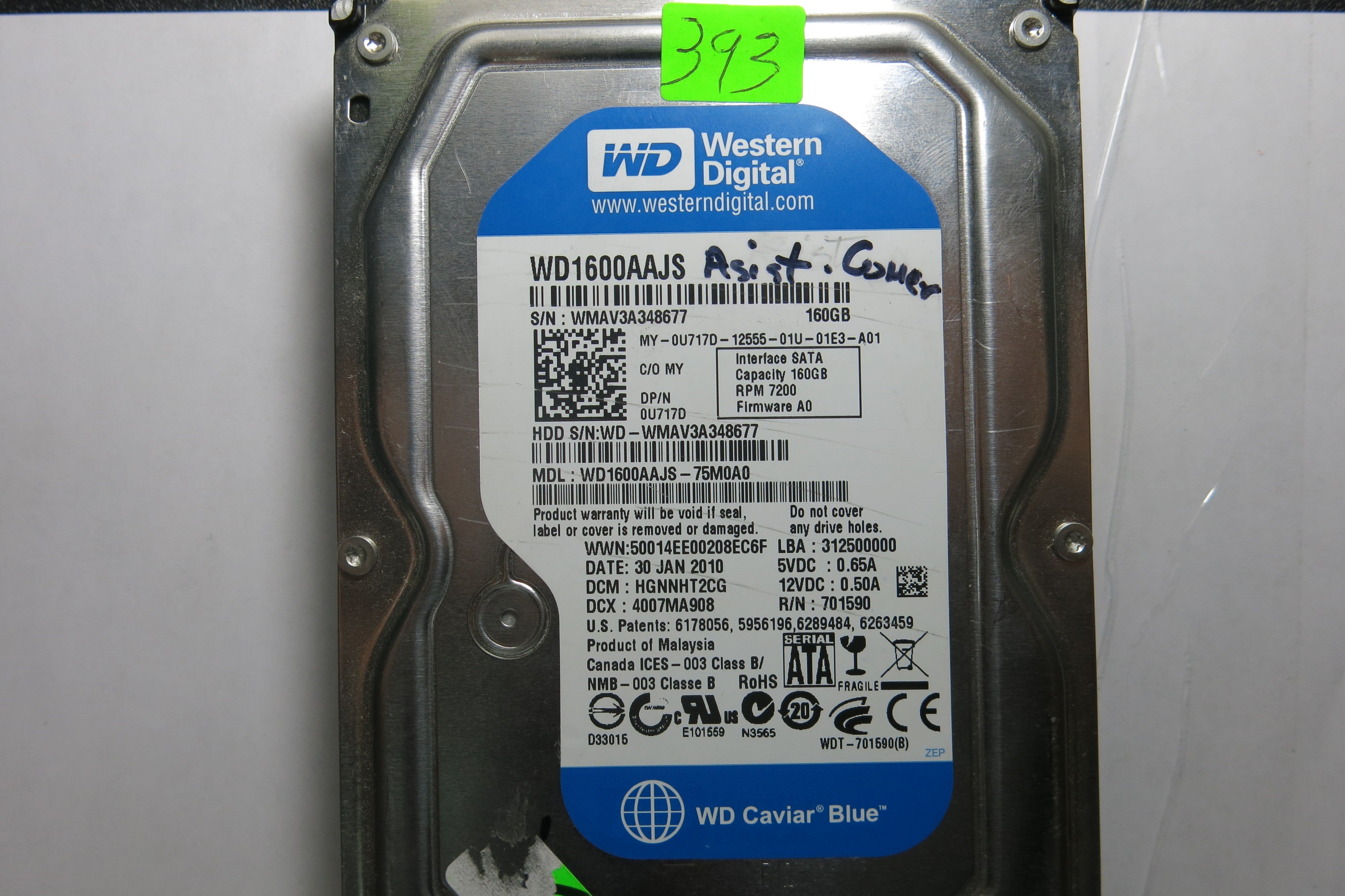 WD1600AAJS-75M0A0 2060-701590-001 REV A PCB DCM HGNNHT2CG