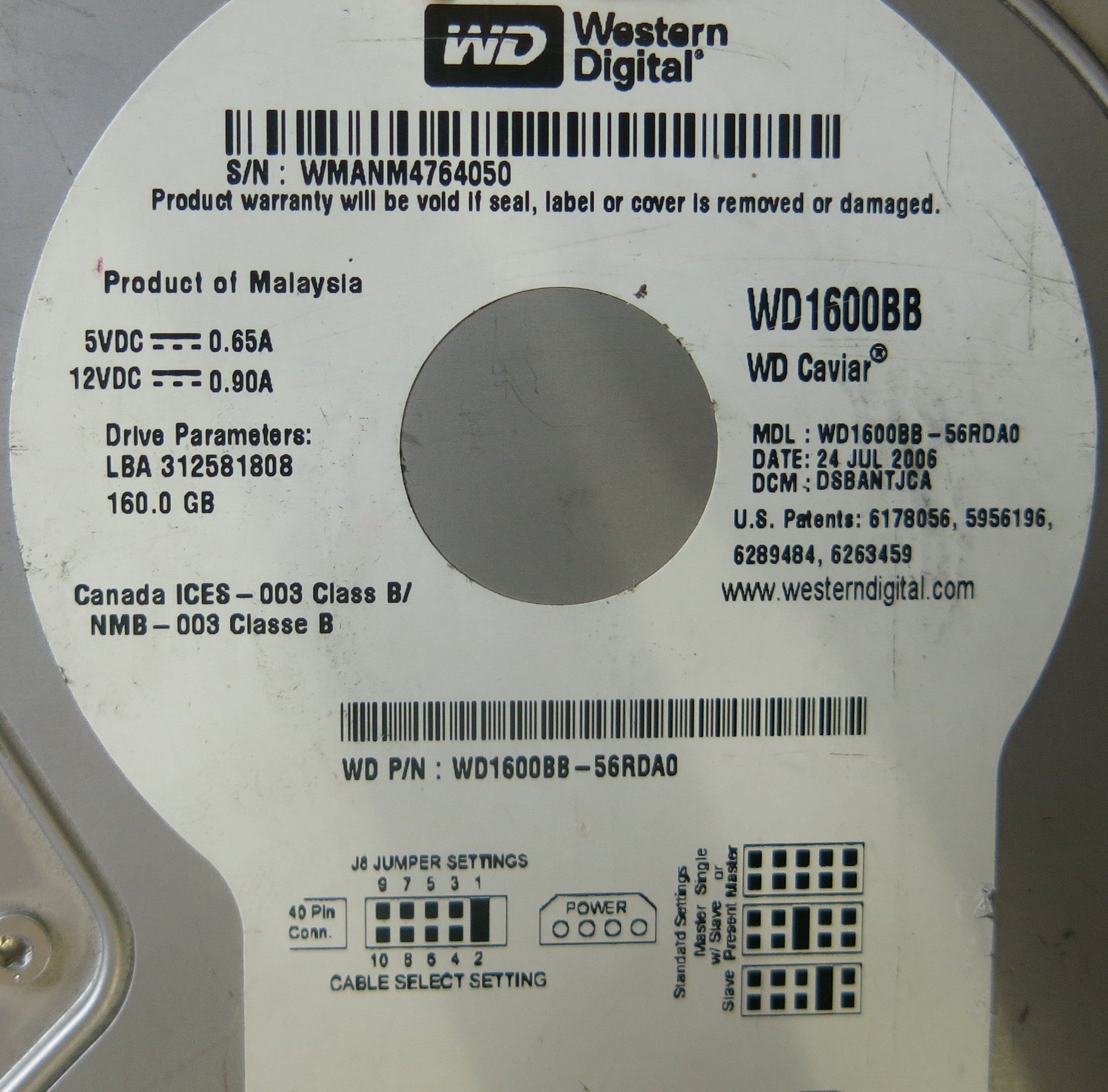 WD1600BB-56RDA0 2060-701292-002 REV A PCB