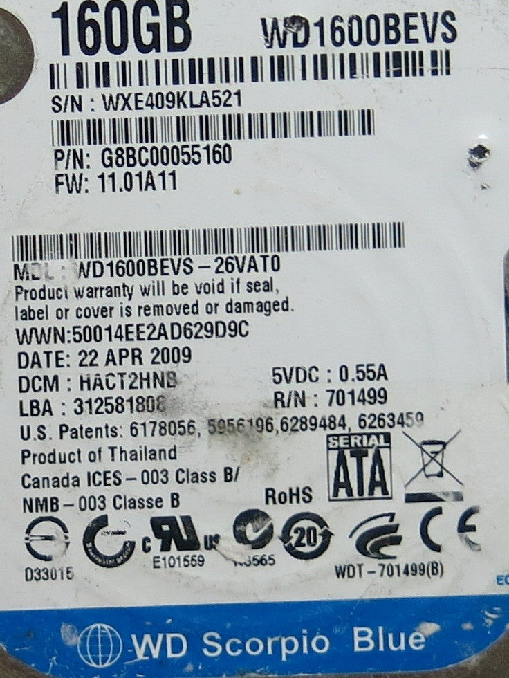 WD1600BEVS-26VAT0 2060-701499-000  PCB