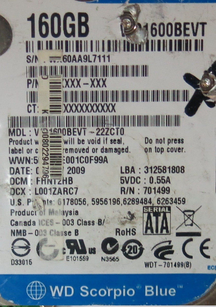WD1600BEVT-22ZCT0  2060-701499-005 REV A  PCB