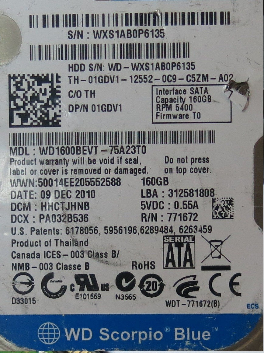 WD1600BEVT-75A23T0  2060-771672-004 REV A   PCB