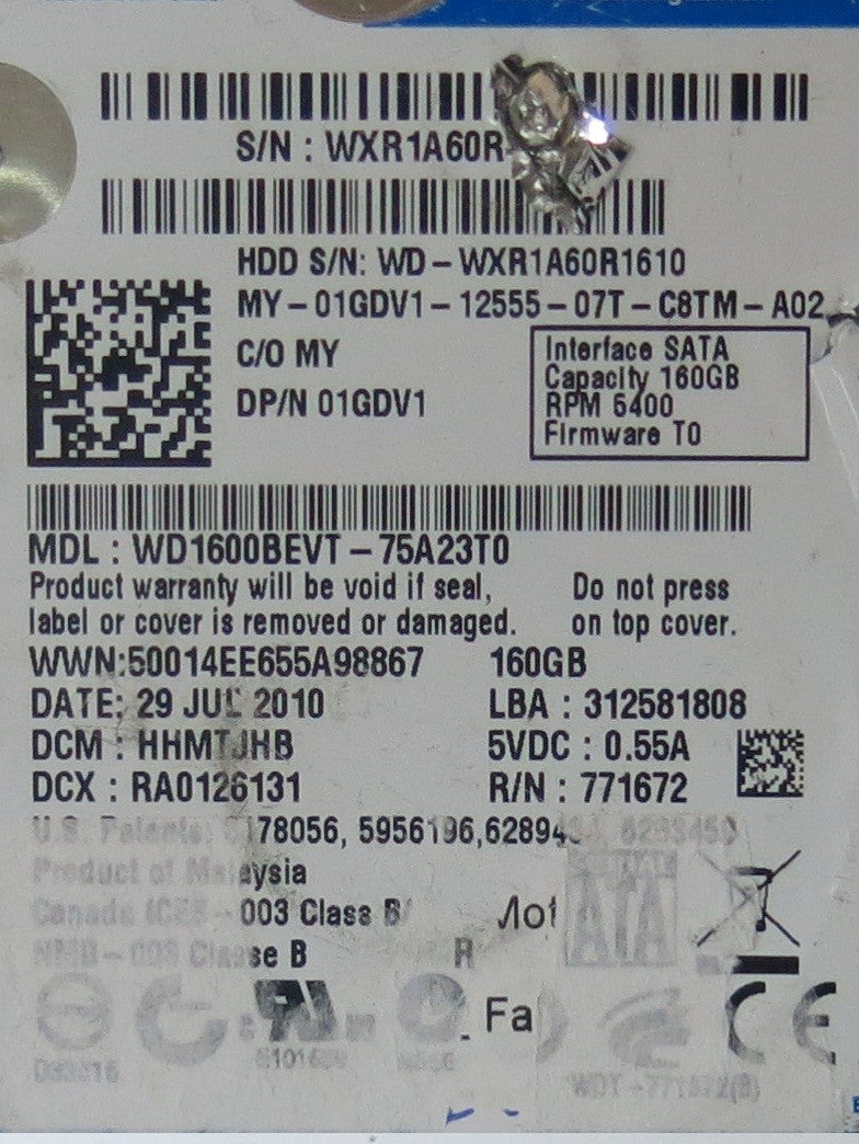 WD1600BEVT-75A23T0 2060-771672-004 REV A  PCB