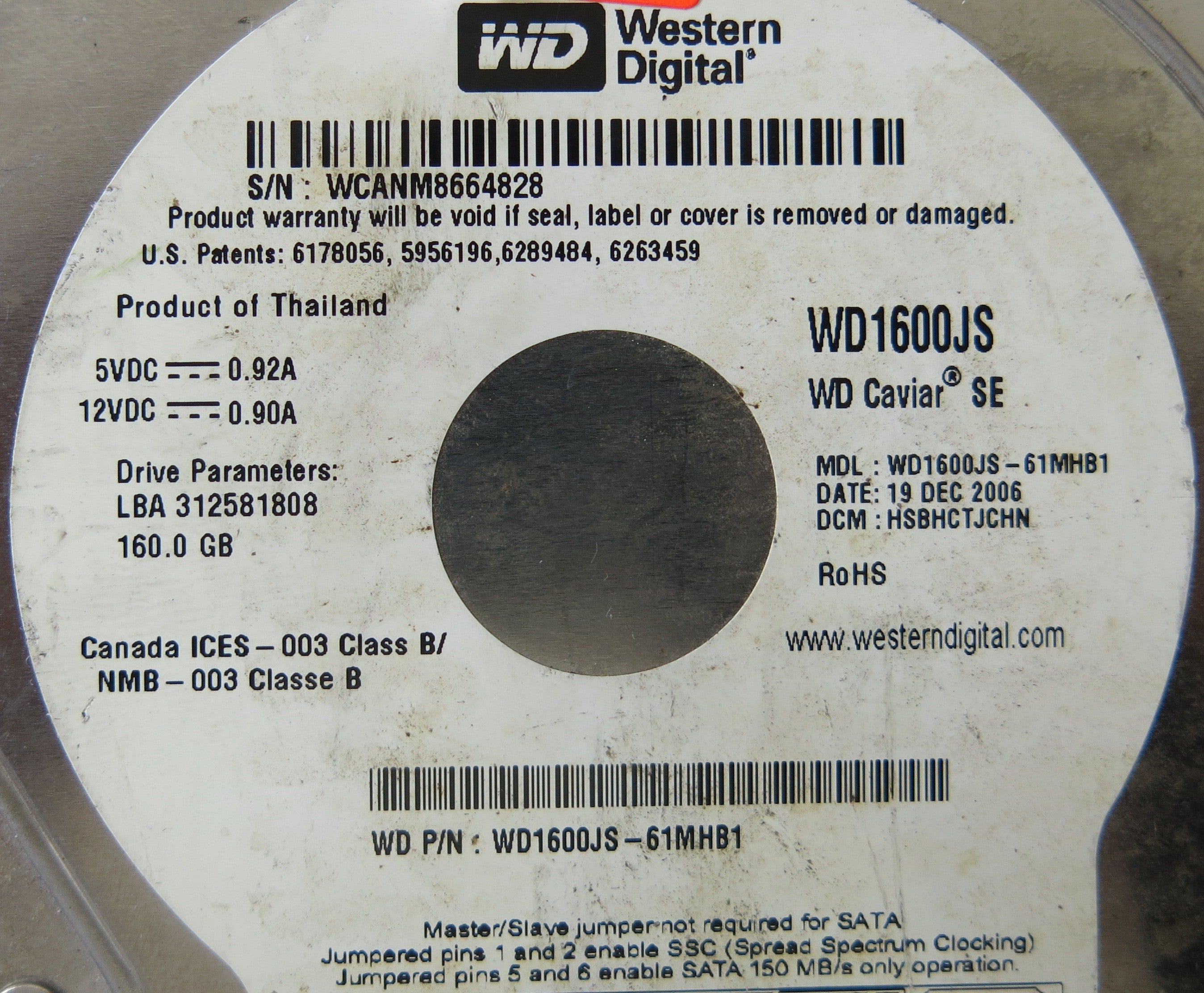 WD1600JS-61MHB1 2060-701335-005 REV A PCB