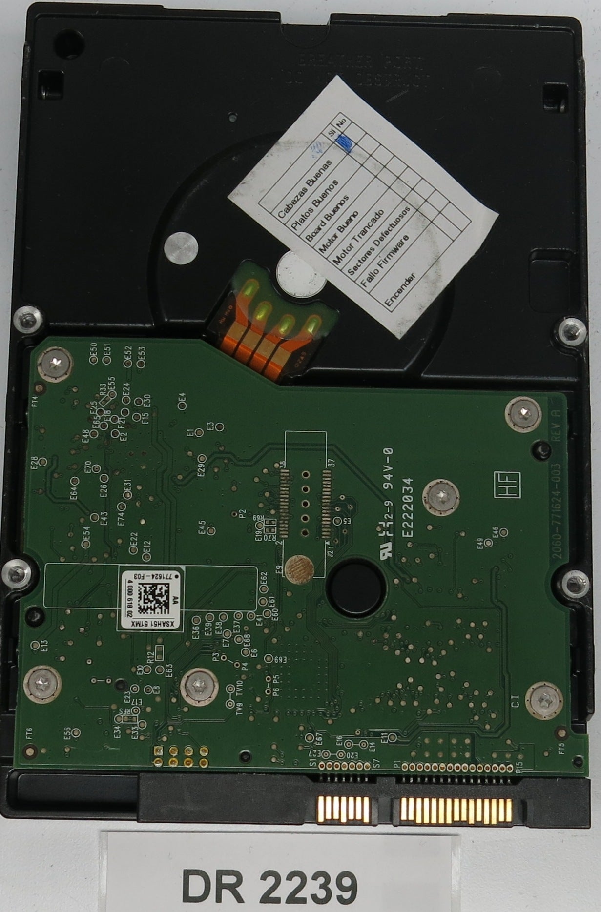 WD2003FYY-02W0B1, DCM HBRCNV2AB, 2TB 3.5, PCB 2060-771624-003 REV A