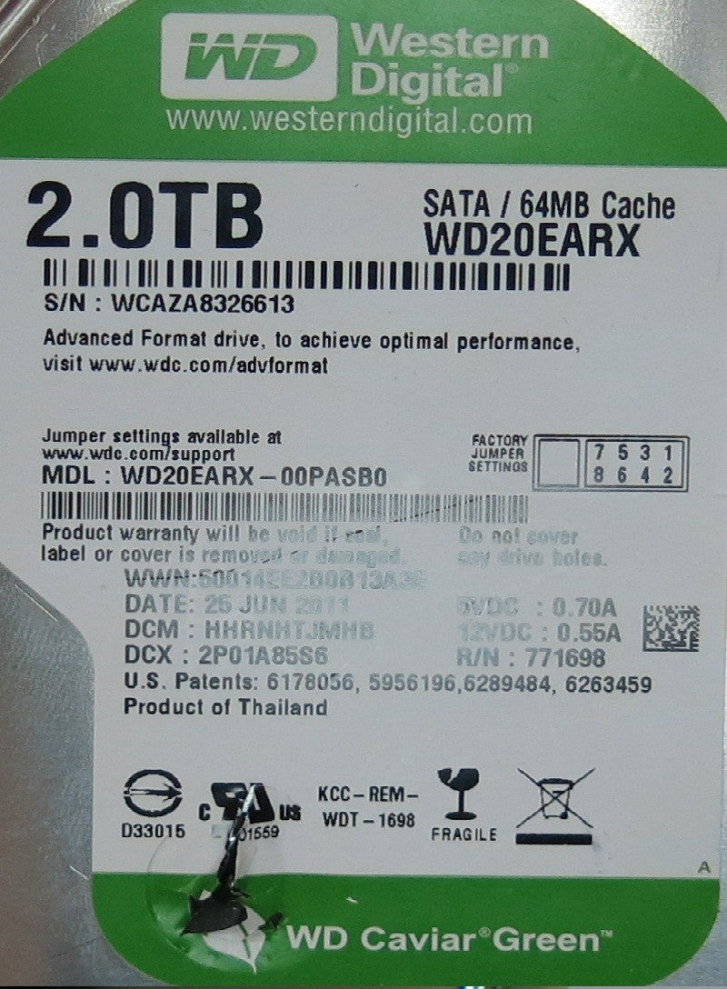 WD20EARX-00PASB0 2060-771698-002 REV A  PCB
