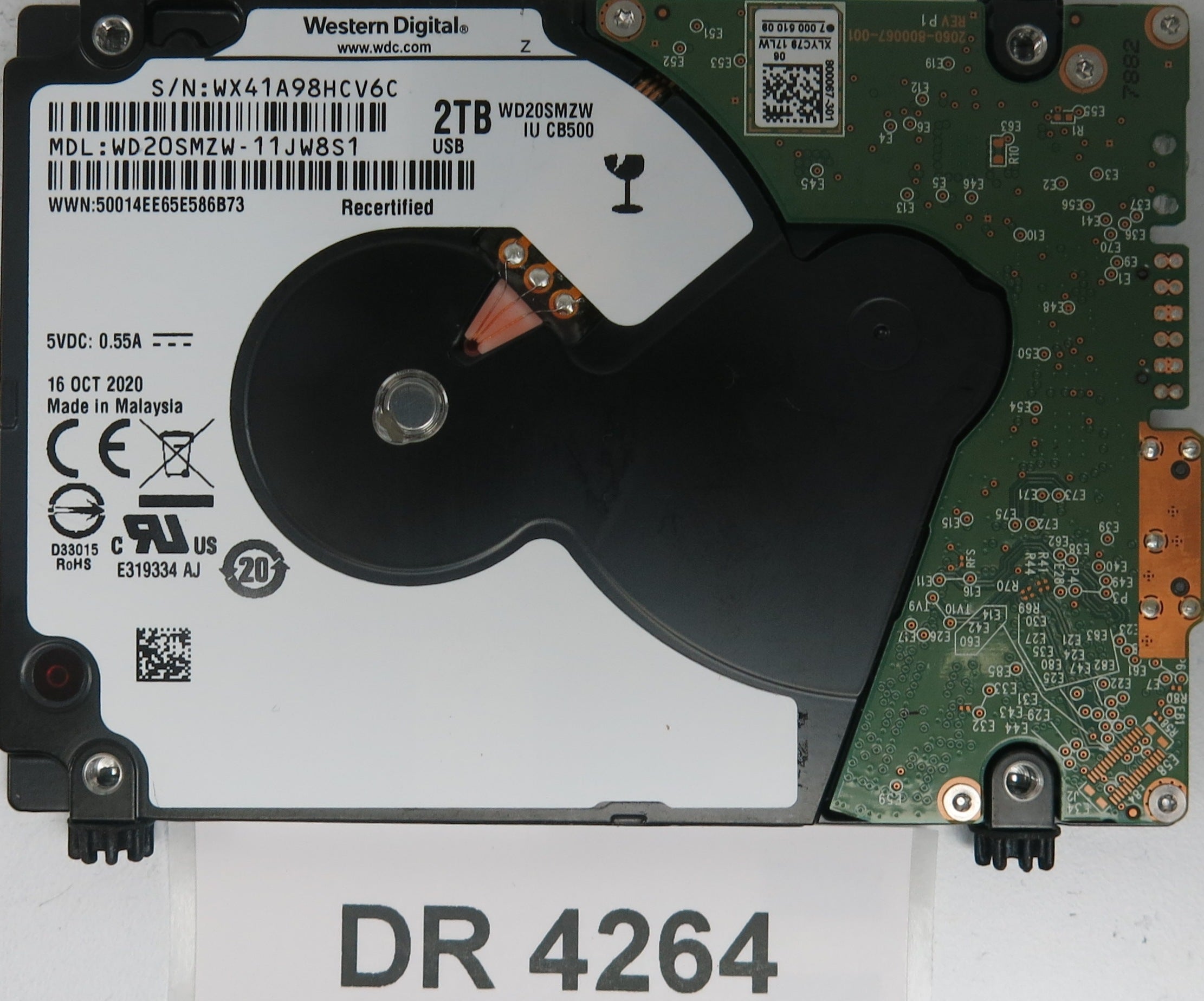 WD20SMZW-11JW8S1,  Serial: WX41A98HCV6C,  2TB 3.5,  PCB 2060-800067-001 REV A