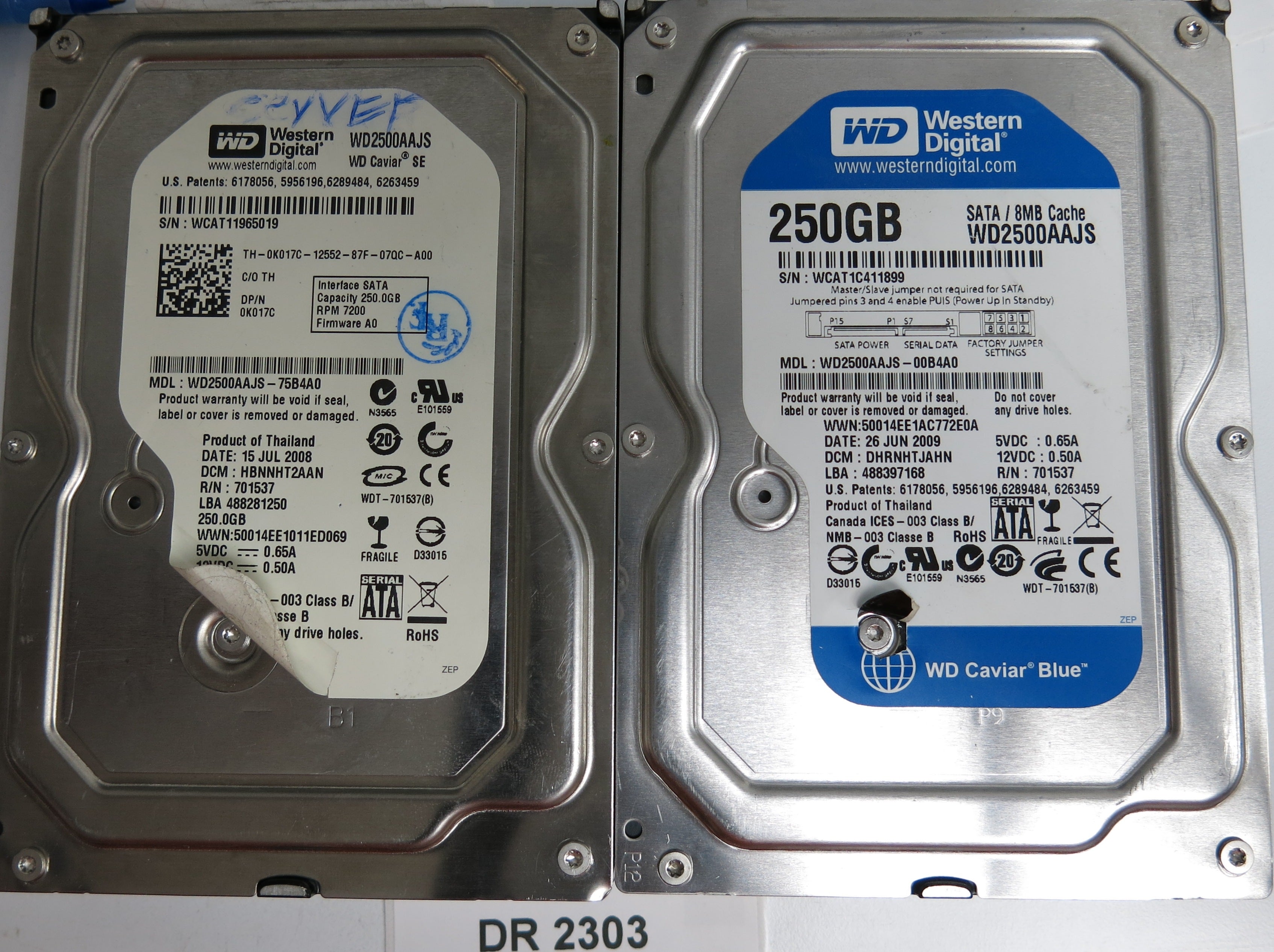 WD2500AAJS-00B4A0, DCM DHRNHTJAHN, 250GB 3.5, PCB 2060-701537-003 REV A
