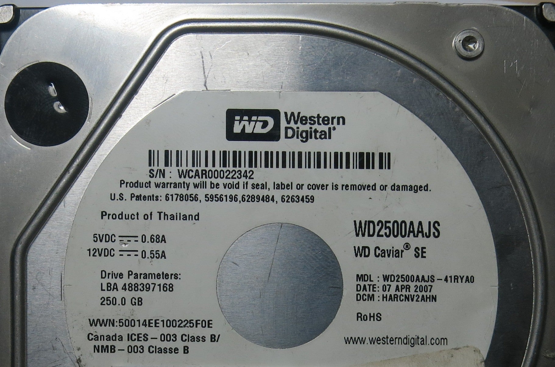 WD2500AAJS-41RYA0 DCM HARCNV2AHN 2060-701444-003 REV A PCB