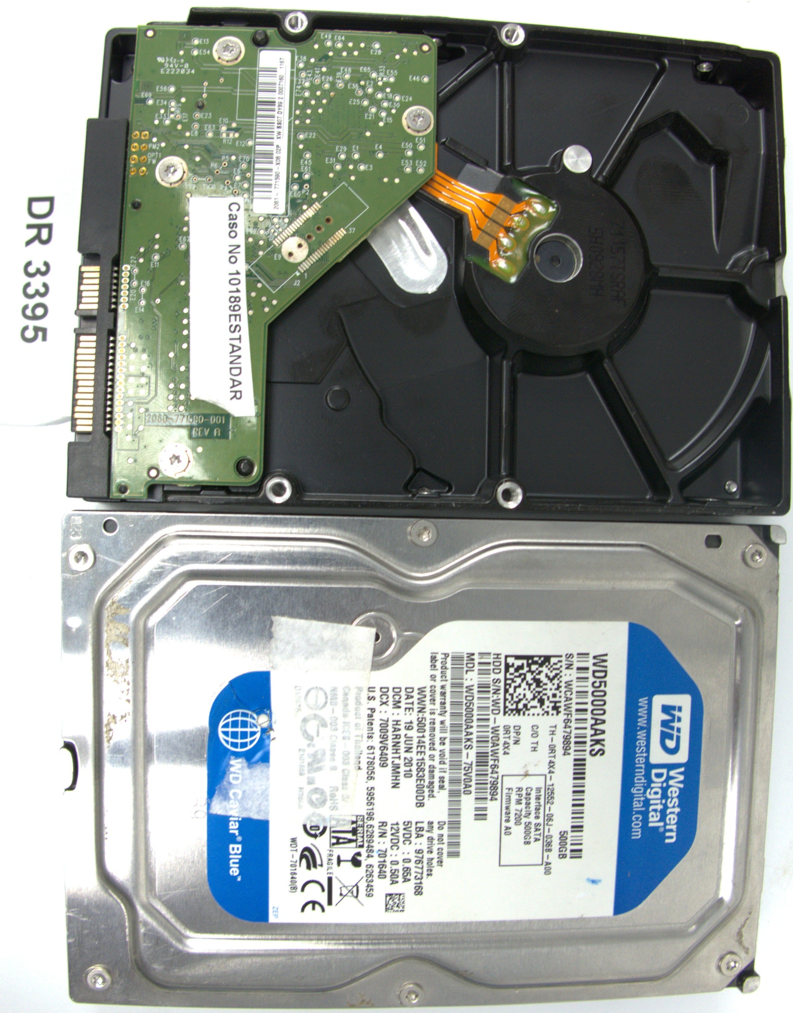 WD2500AAJS-75M0A0, DCM: HARNHT2CH, 250GB 3.5, PCB 2060-771590-001 REV A