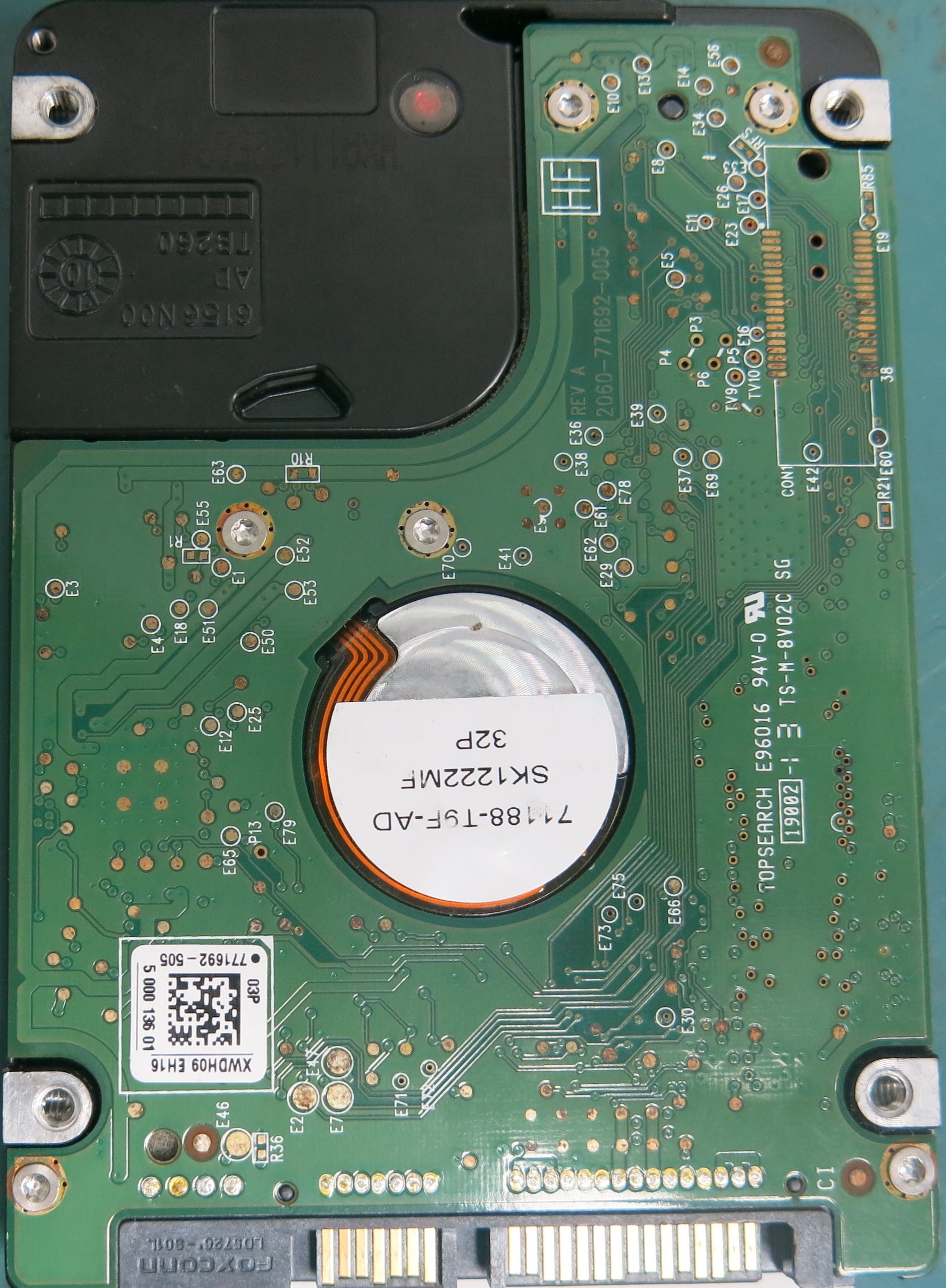WD2500BEKT-75PVMT0, HHCTJAK, WXD1A2112745, 250GB 2.5, PCB 2060-771692-005  REV A