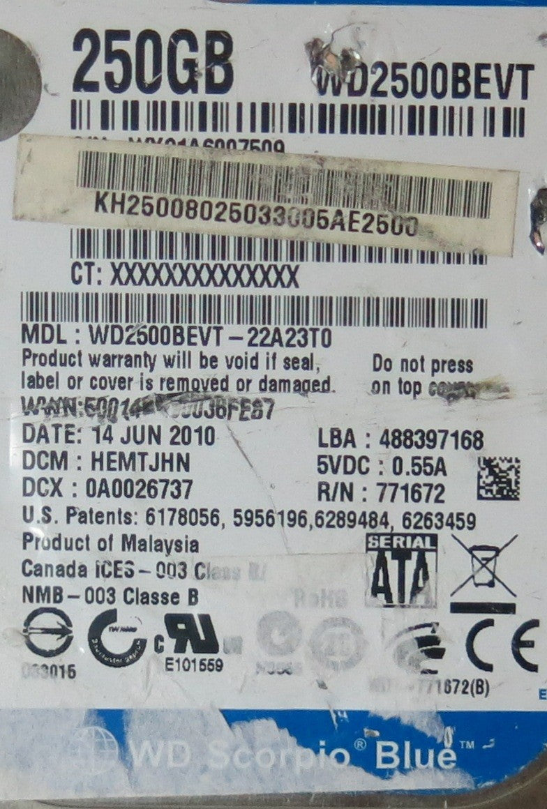 WD2500BEVT-22A23T0  2060-771672-004 REV A  PCB