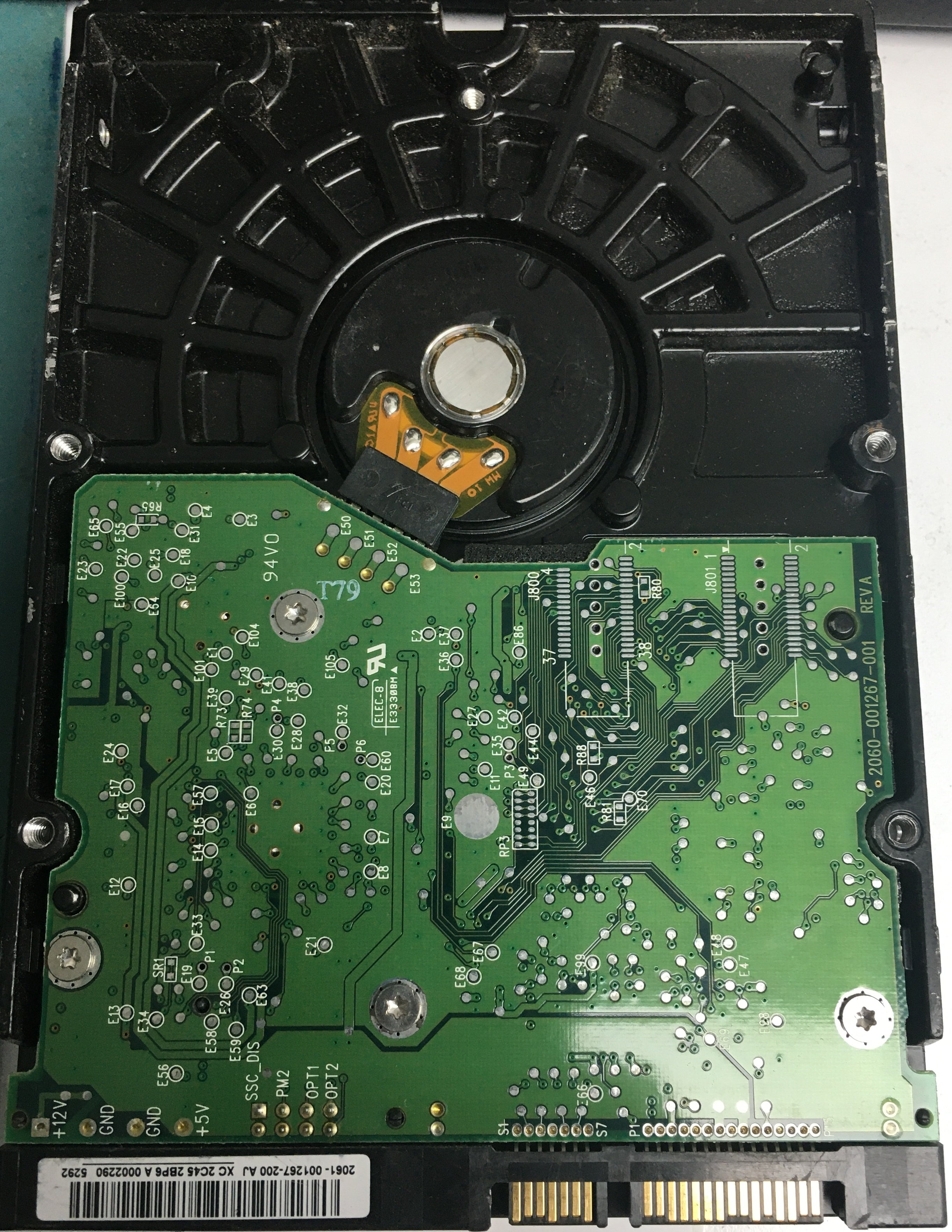 WD2500SD-01KCB0, DCM HSBHCTJAH, 250GB 3.5, PCB 2060-001267-001 REV A