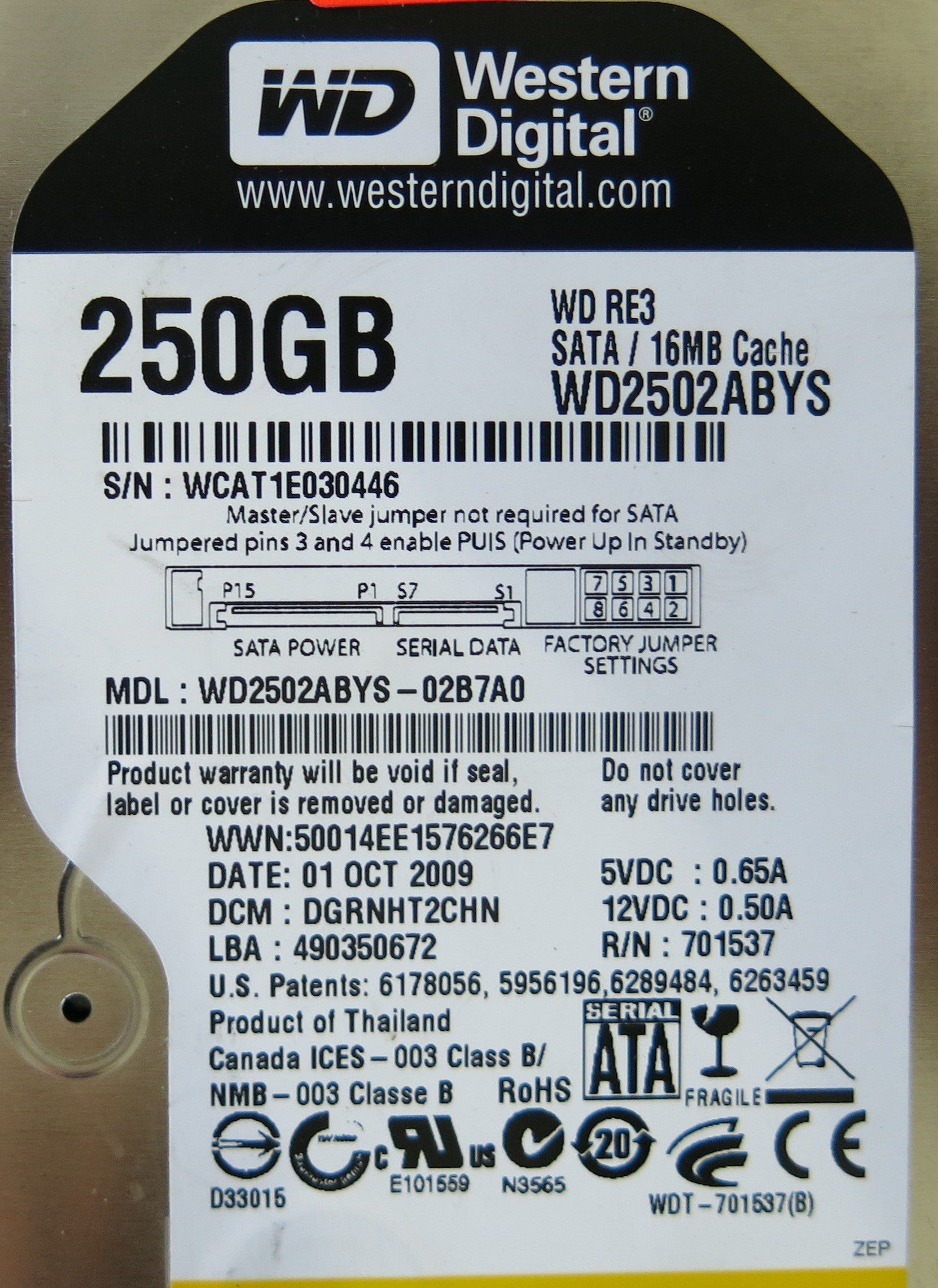WD2502ABYS-02B7A0 2060-701537-004 REV A PCB