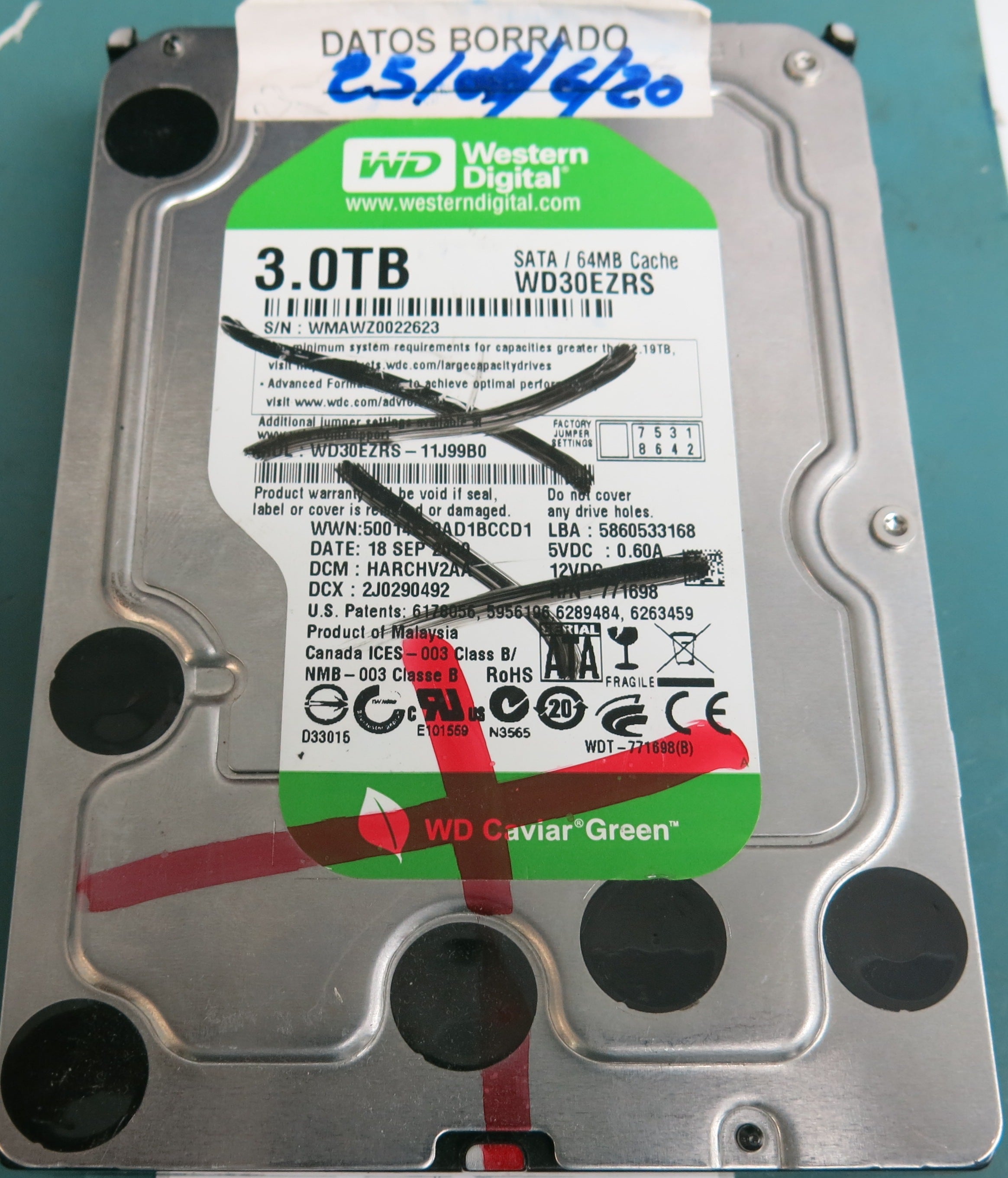 WD30EZRS-11J99B0, 3.0TB 3.5, PCB 2060-771698-002 REV P2