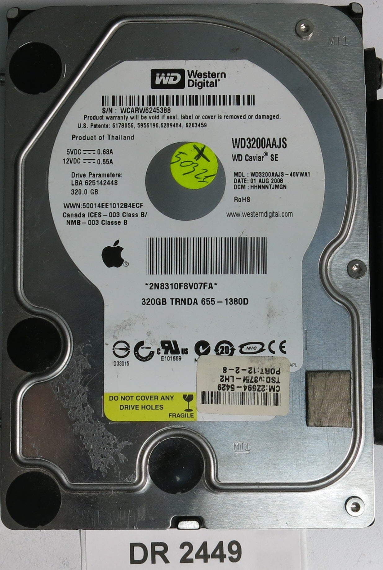 WD3200AAJS-40VWA1, DCMHHNNNTJMGN, 320GB 3.5,PCB 2060-701444-004 REV A