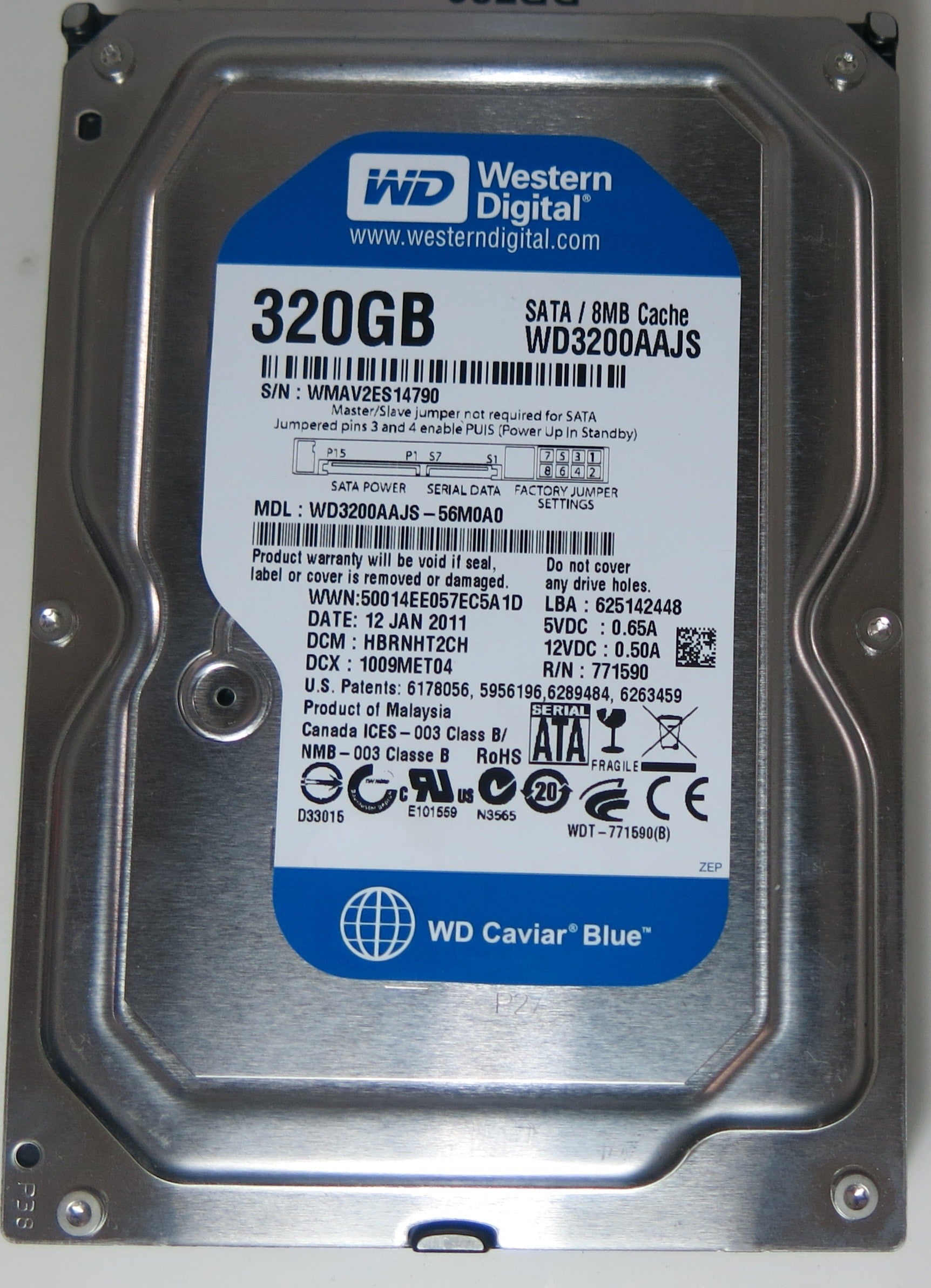 WD3200AAJS-56M0A0 PN FW HBRNHT2CH 320GB