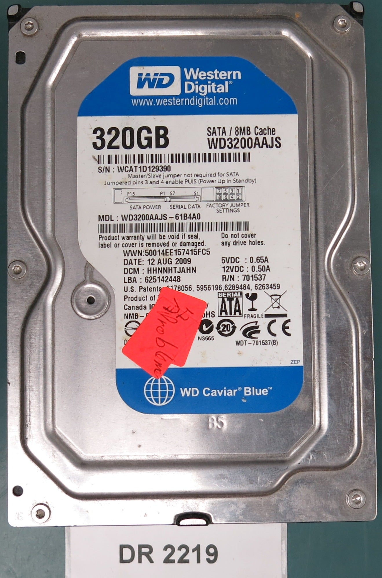 WD3200AAJS-61B4A0 DCM HHNNHTJAHN 320GB 3.5 PCB 2060-701537-003 REV A