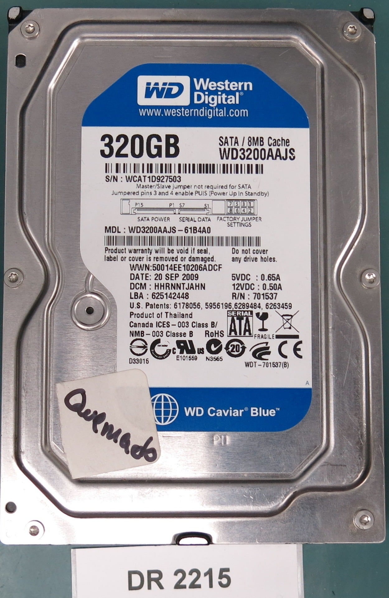 WD3200AAJS-61B4A0 DCM HHRNNTJAHN 320GB 3.5 PCB 2060-771537-003 REV A