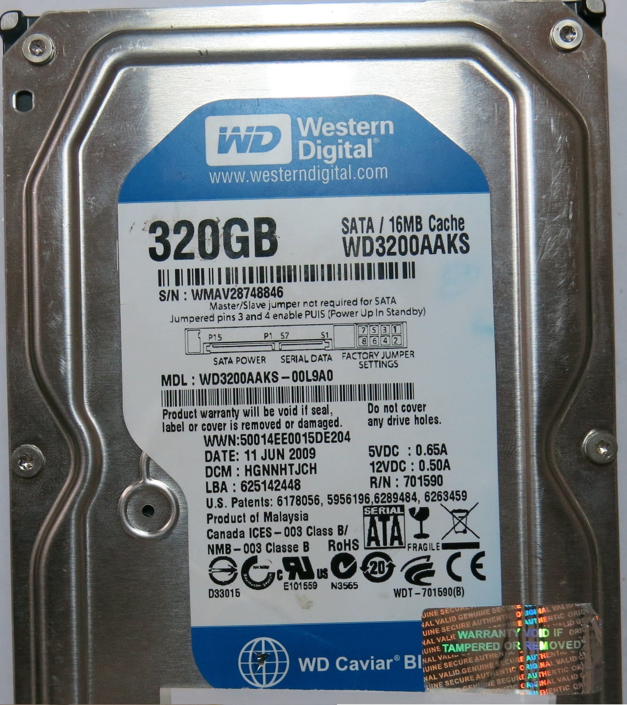 WD3200AAKS-00L9A0 2060-701590-000 REV A PCB