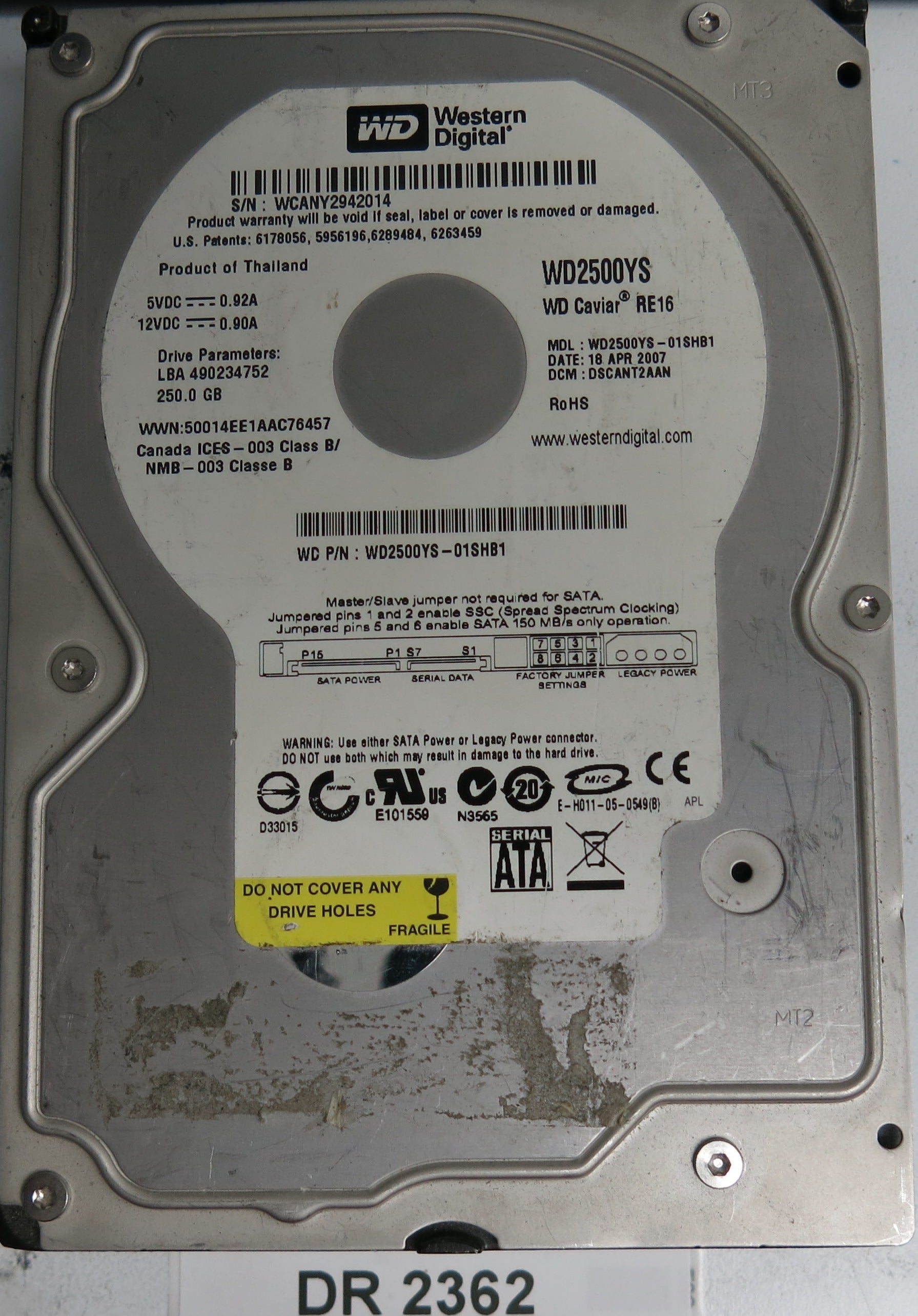 WD3200AAKS-61L9A0, DCM DARNHTJAHN, 320GB 3.5