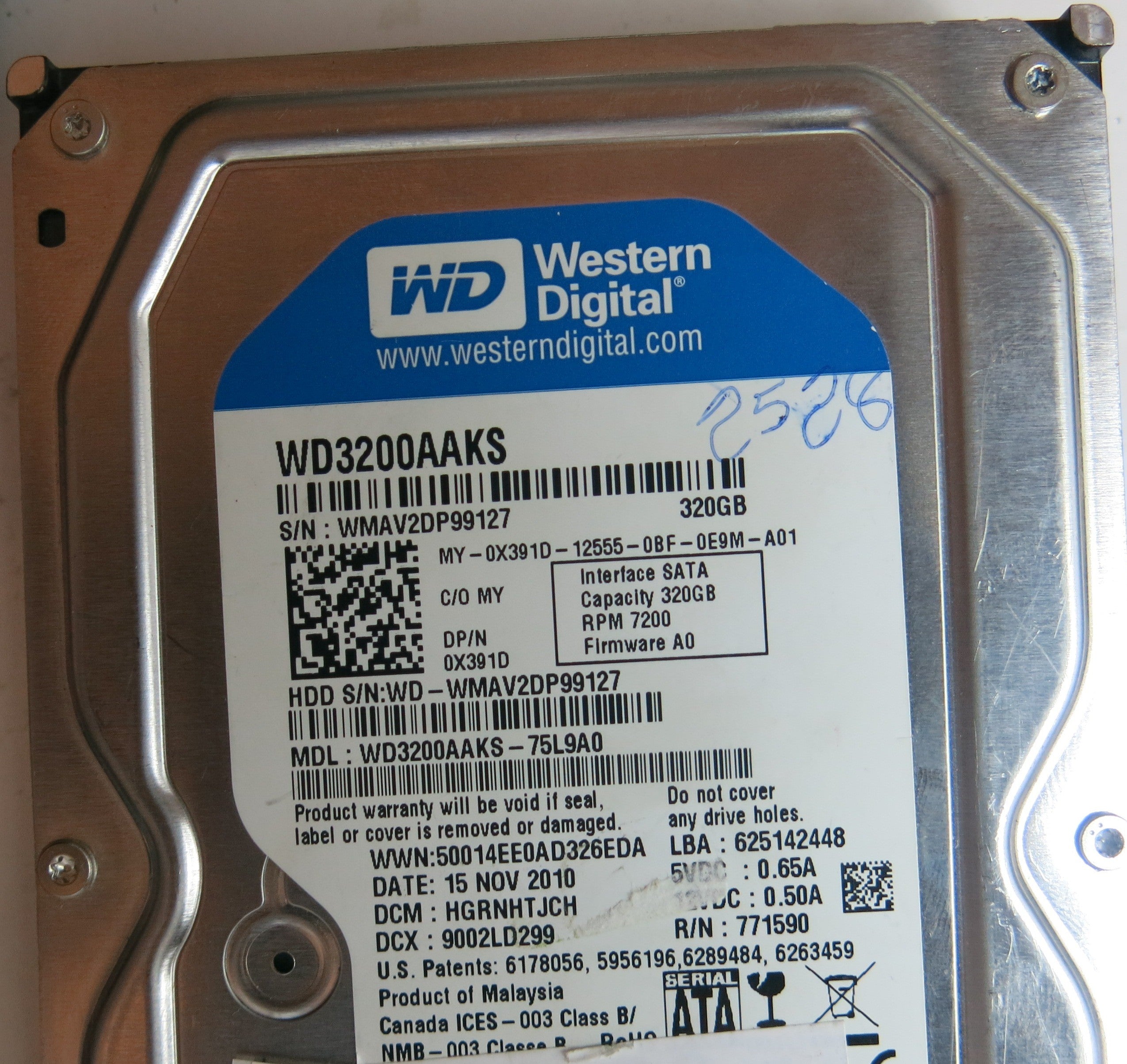 WD3200AAKS-75L9A0, DCM HGRNHTJCH, 2060-701590-001 REV A PCB