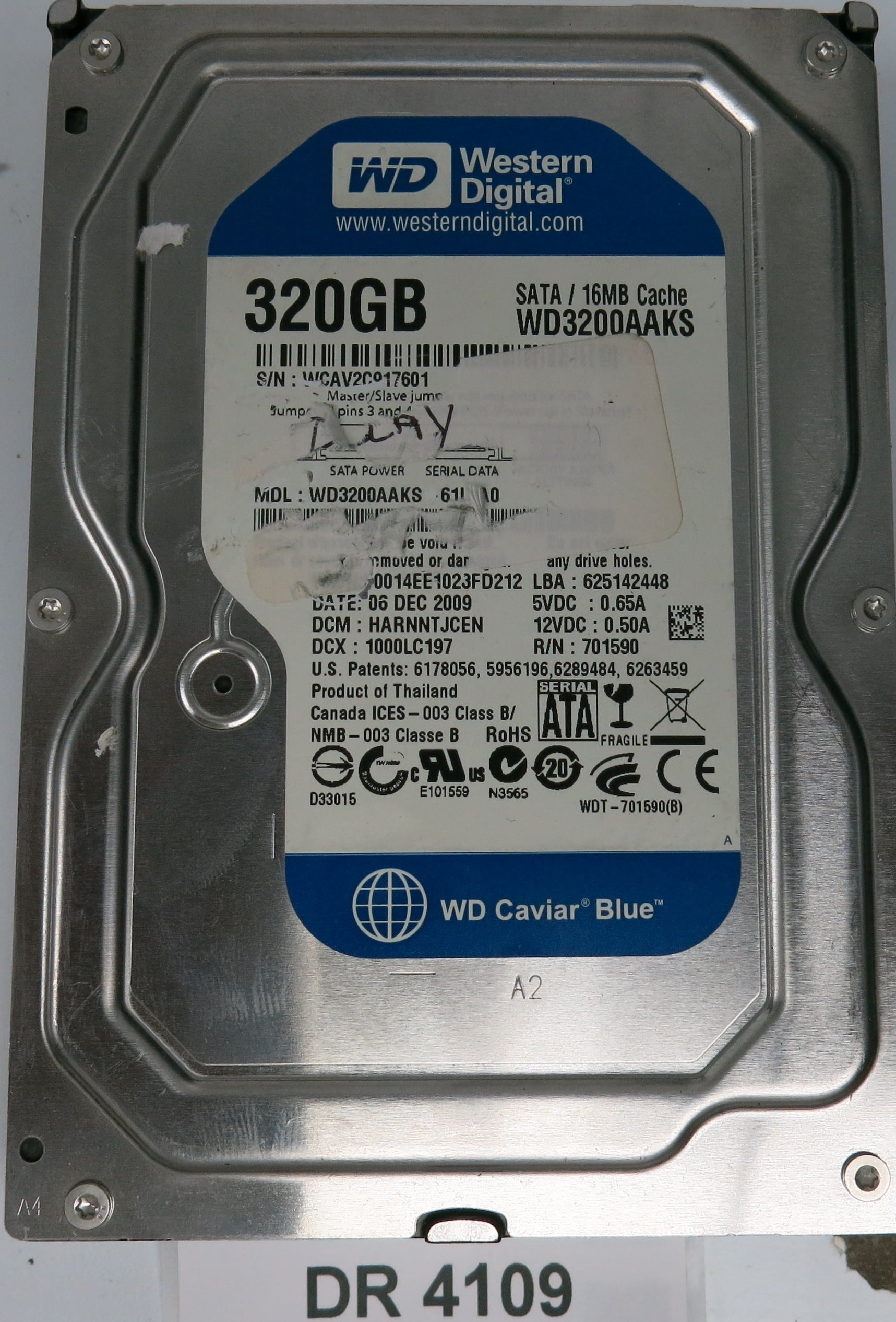 WD3200AAKS, DCM: HARNNTJCEN, 320GB 3.5, PCB 2060-701590-001 REV A