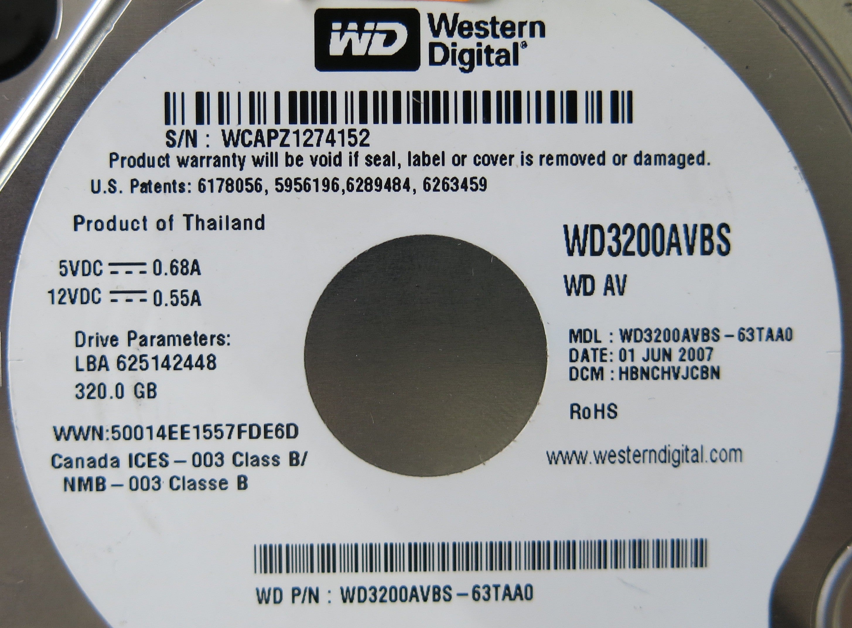 WD3200AVBS-63TAA0 2060-701444-003 REV A PCB