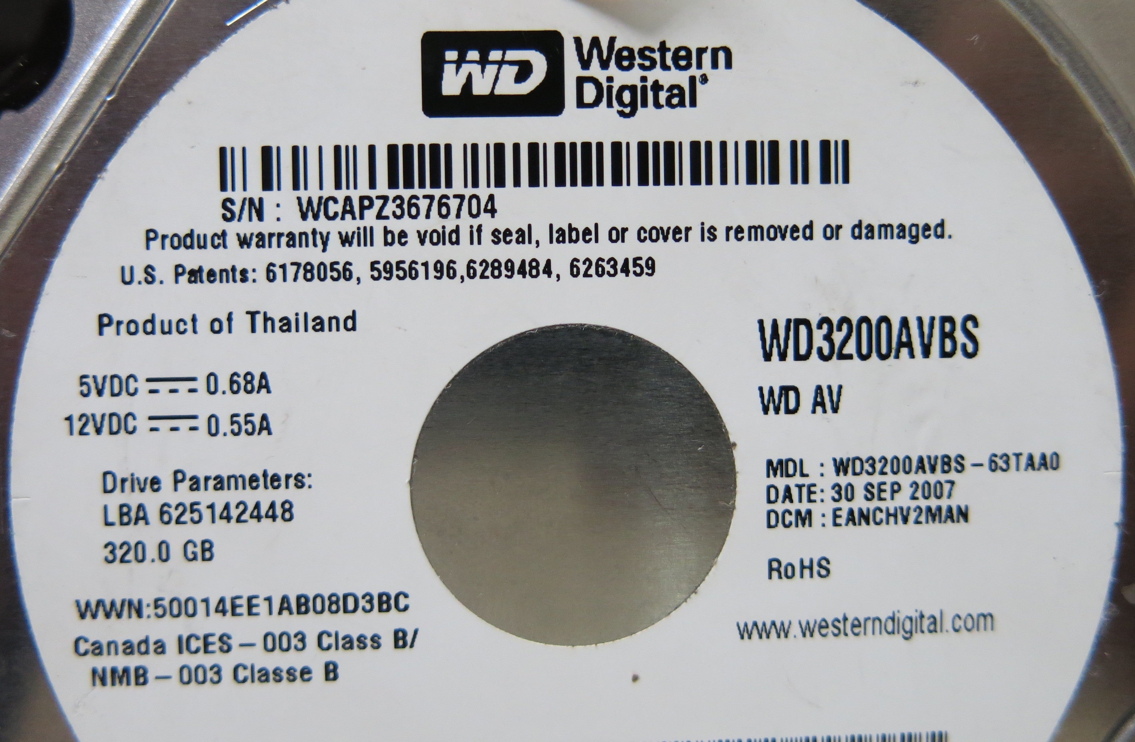 WD3200AVBS-63TAA0 2060-701444-004 REV A PCB