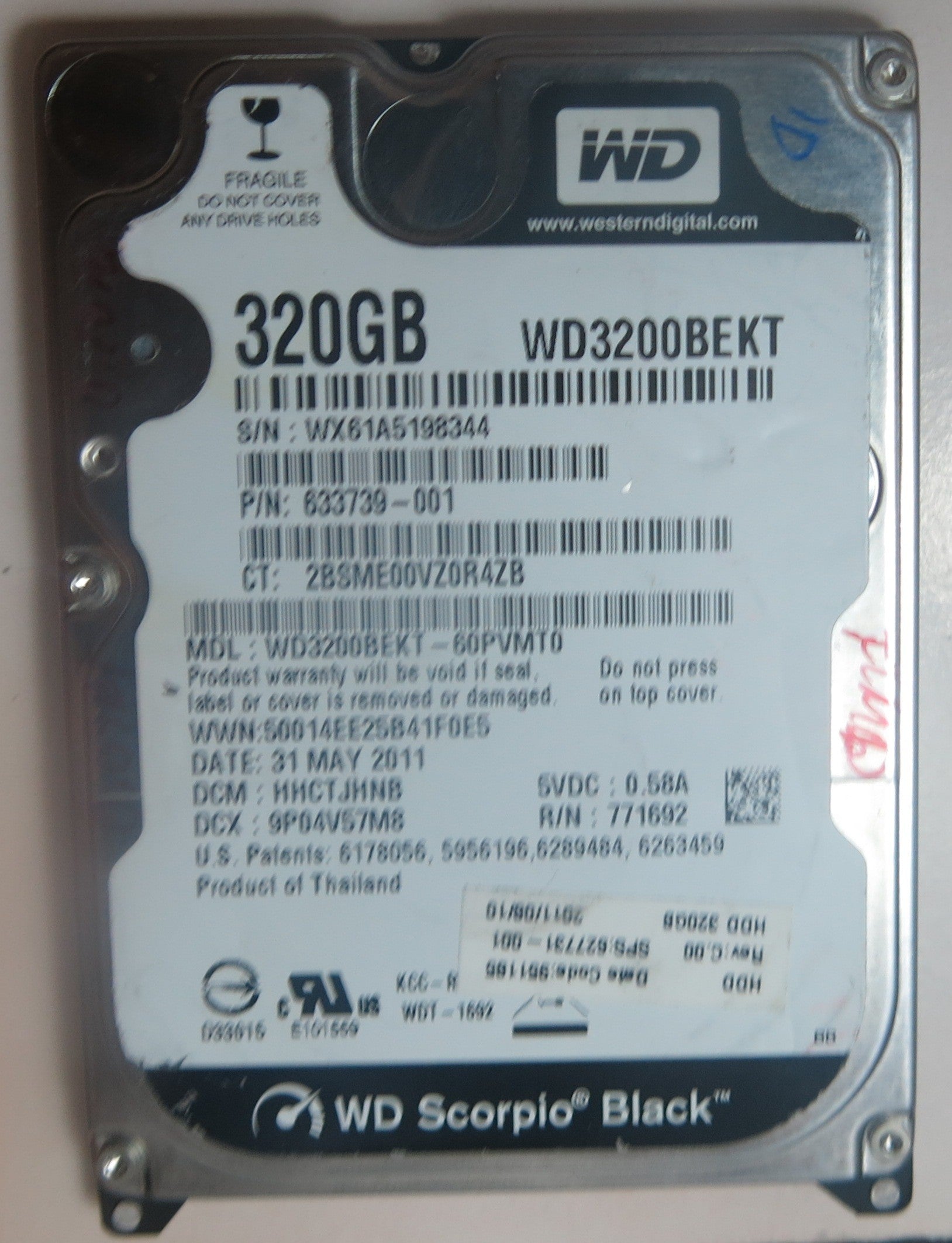 WD3200BEKT-60PVMT0 DCM HHCTJHNB 2060-771692-005 REV A PCB