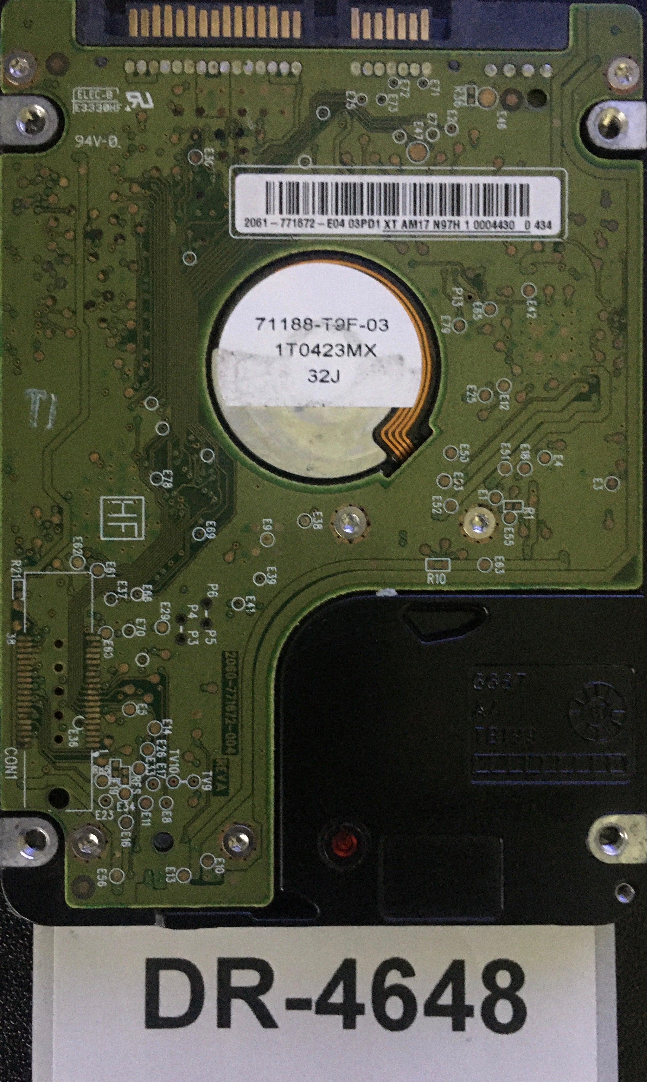 WD3200BEKT-75A25T0,  Serial: WX81A40D6716,  320GB 2.5,  PCB:2060-771672-004- REV A,