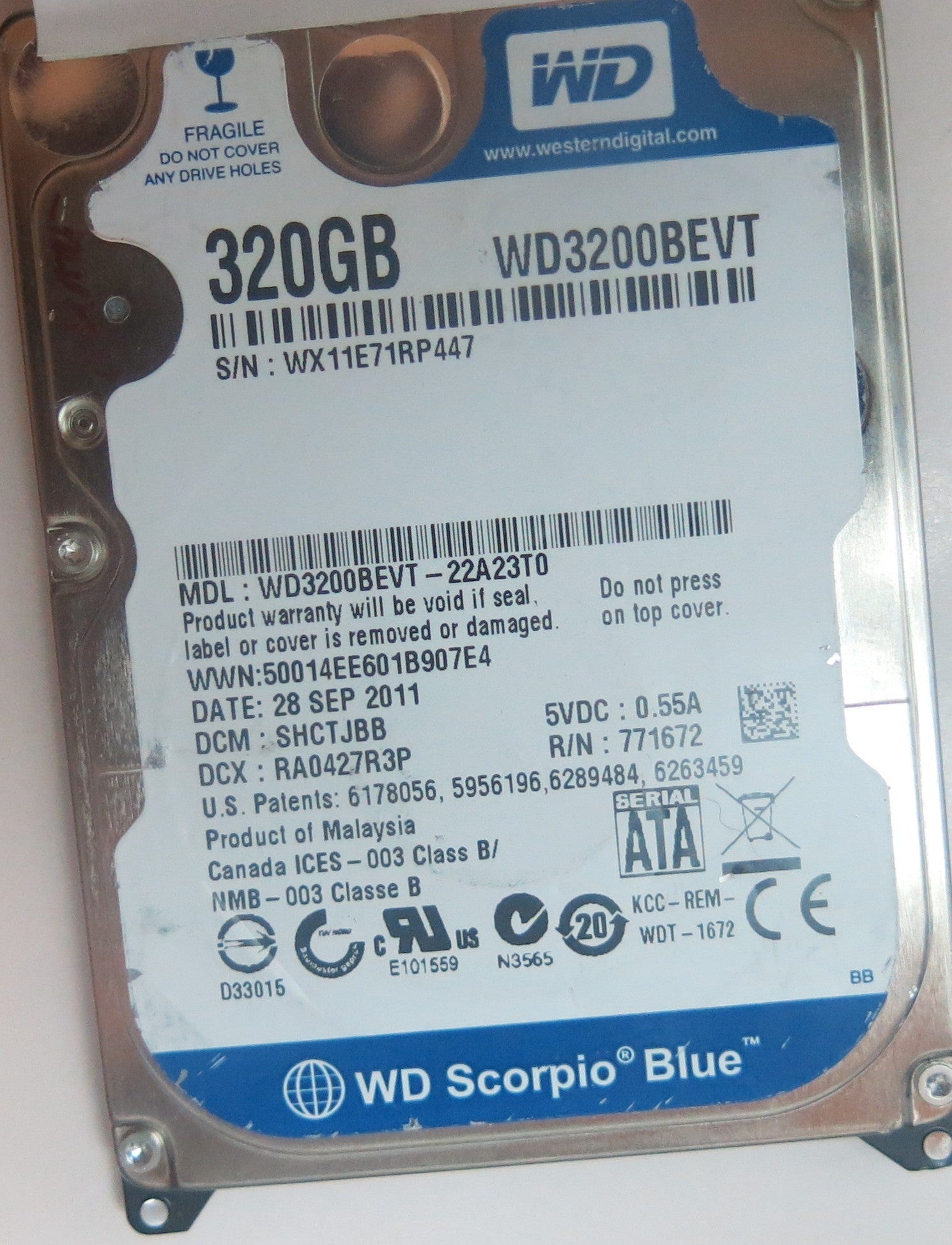 WD3200BEVT-22A23T0 DCM SHCTJBB 2060-771672-004 REV A PCB
