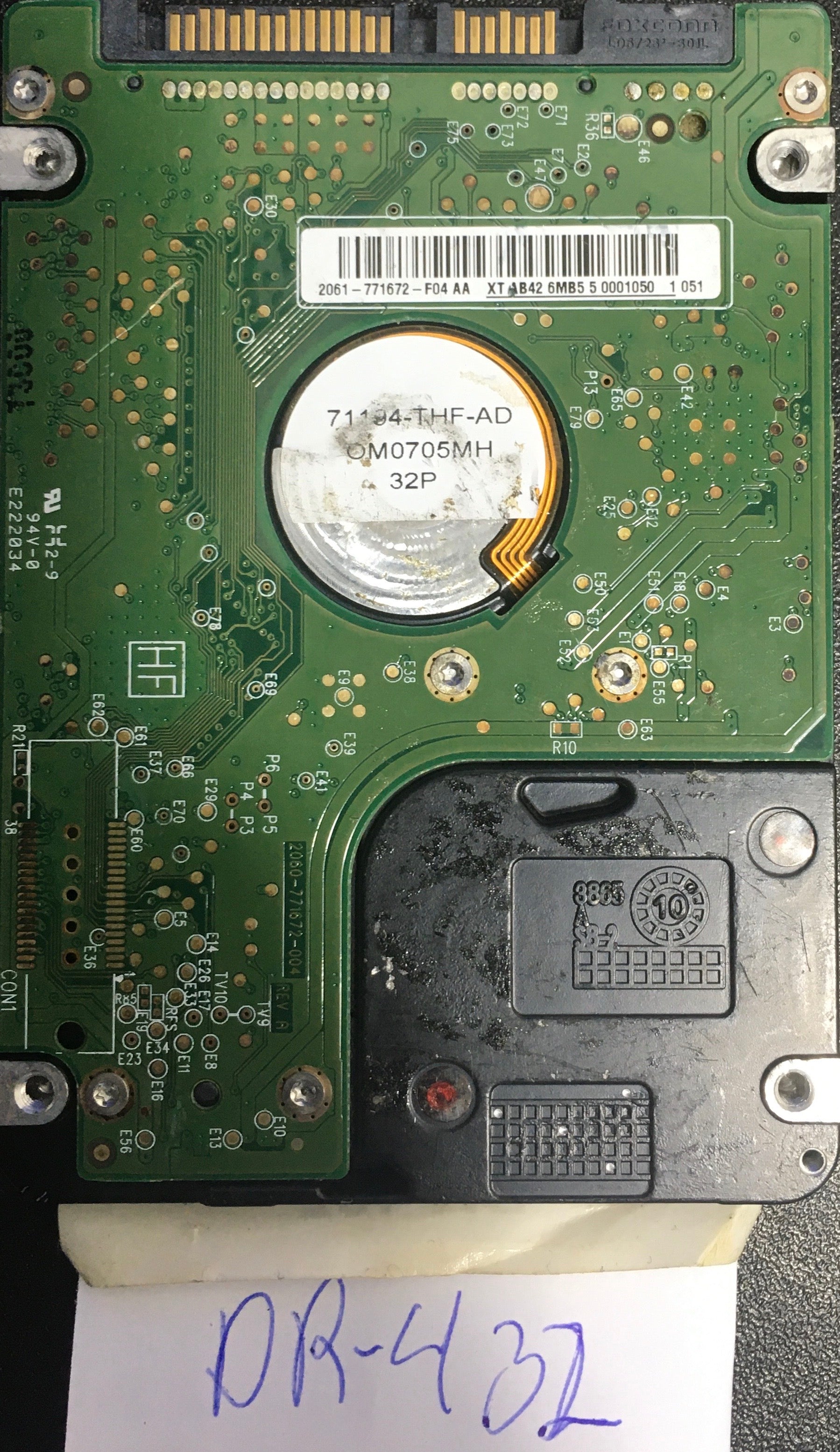 WD3200BEVT'00A0RT0,  Serial: WXP1A60C9486,  320GB 2.5  PCB:2060-771672-004- REV A