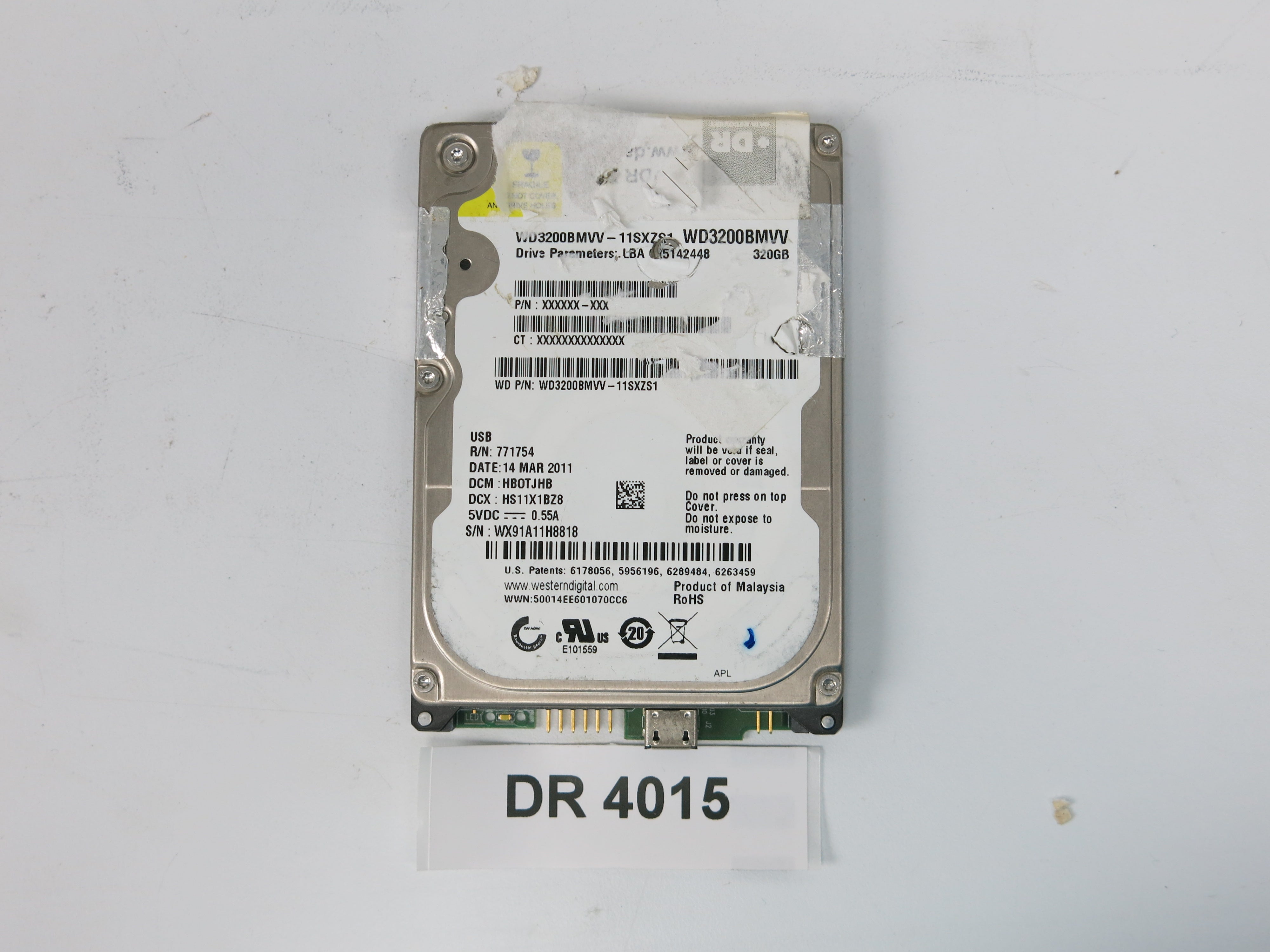 WD3200BMVV-11SXZS1, DCM: HB0TJHB, 320GB 3.5, PCB 2060-771754-000 REV A