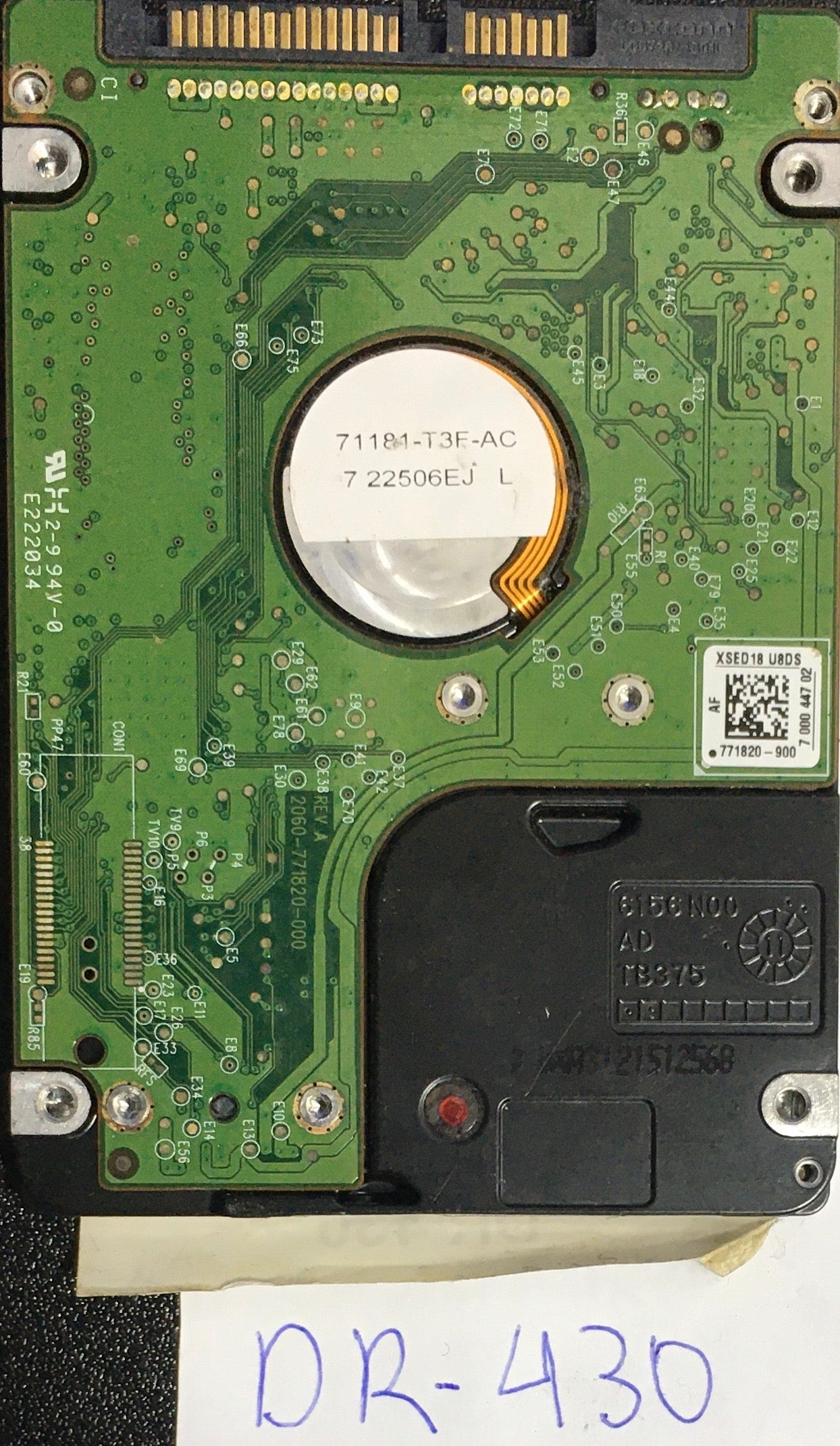 WD3200BPVT-75JJ5T0,  Serial: WX91C4R6547,  320GB 2.5  PCB:2060-771820-000- REV A