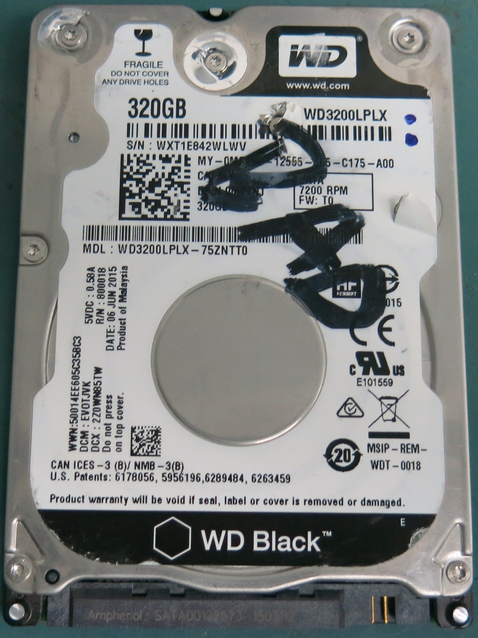 WD3200LPLX-75ZNTT0, DCM EV0TJVK, 350GB 2.5