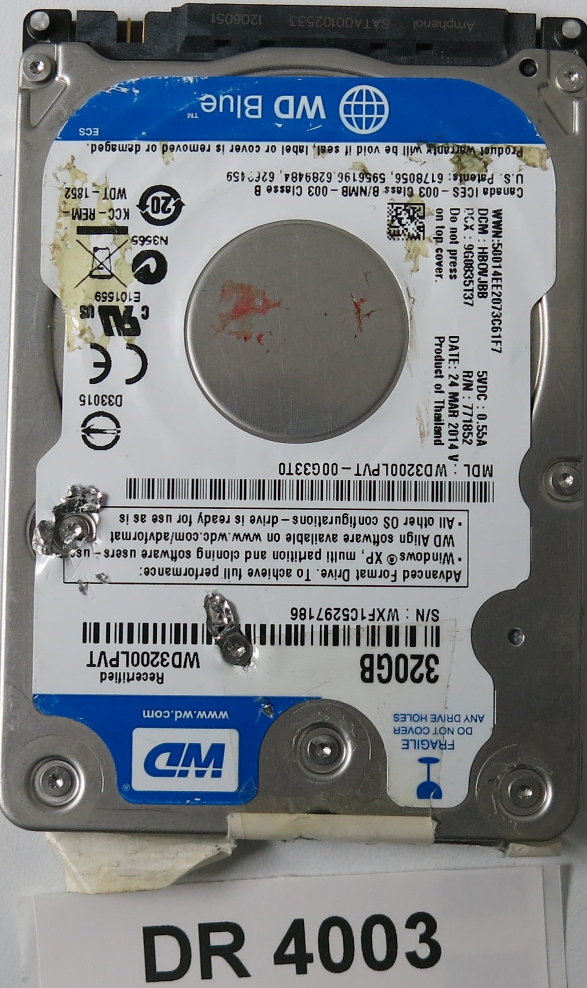 WD3200LPVT-00G33T0, DCM: HB0VJVV, 320GB 3.5, PCB 2060-771852-001 REV A