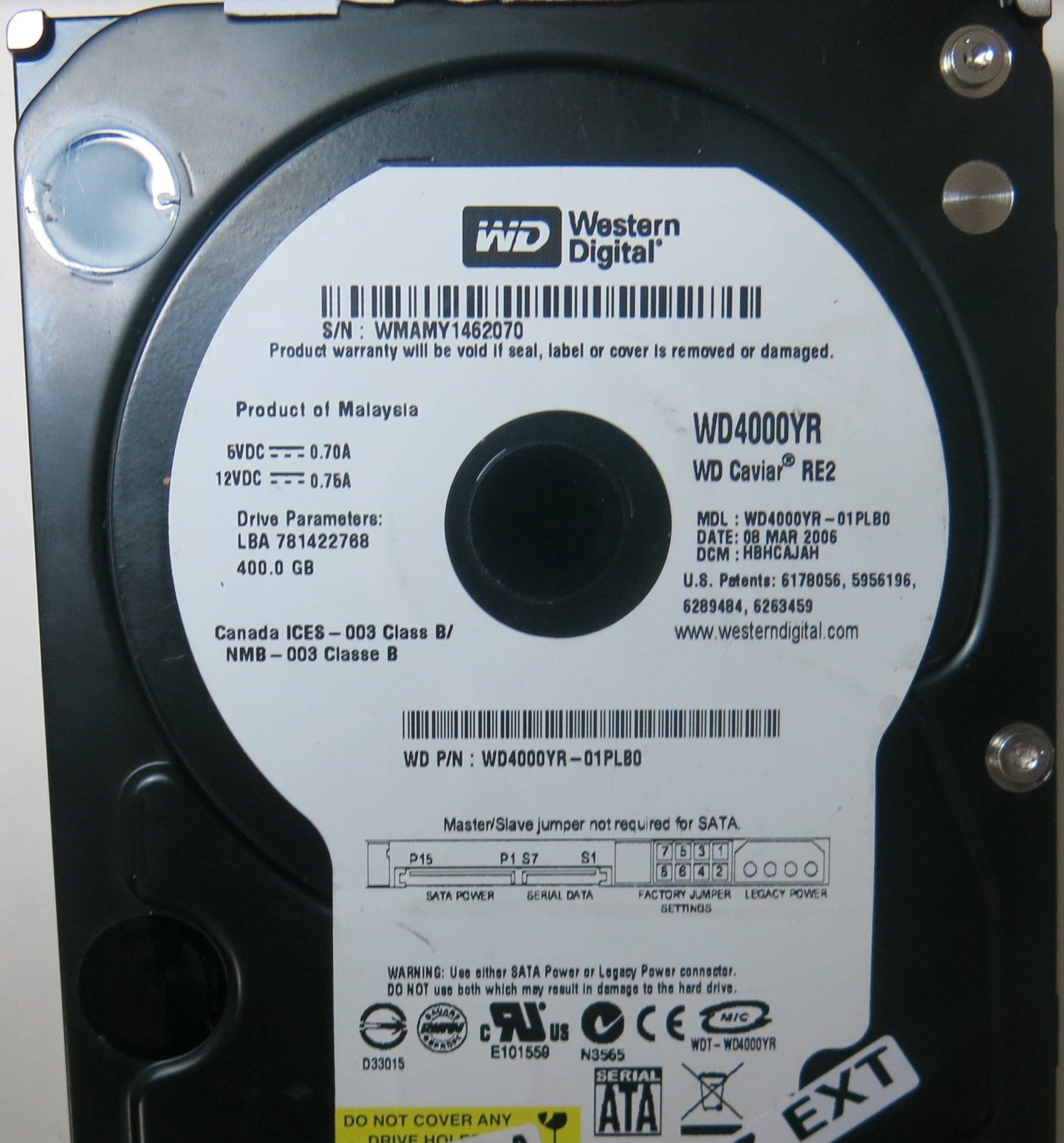 WD4000YR-01PLB0, 2060-701310-004 REV A PCB