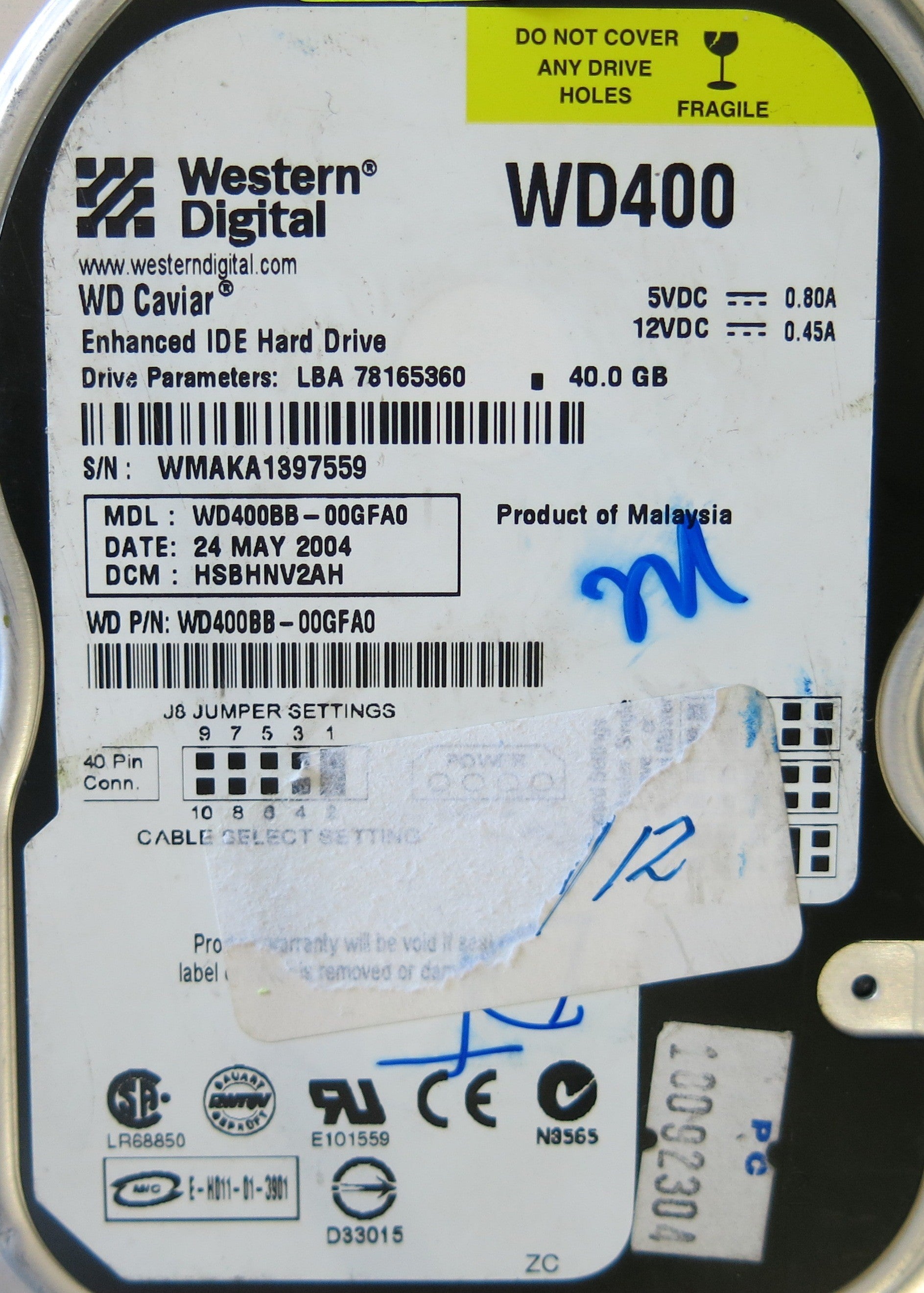 WD400BB-00GF0 2060-001223000 REV A PCB
