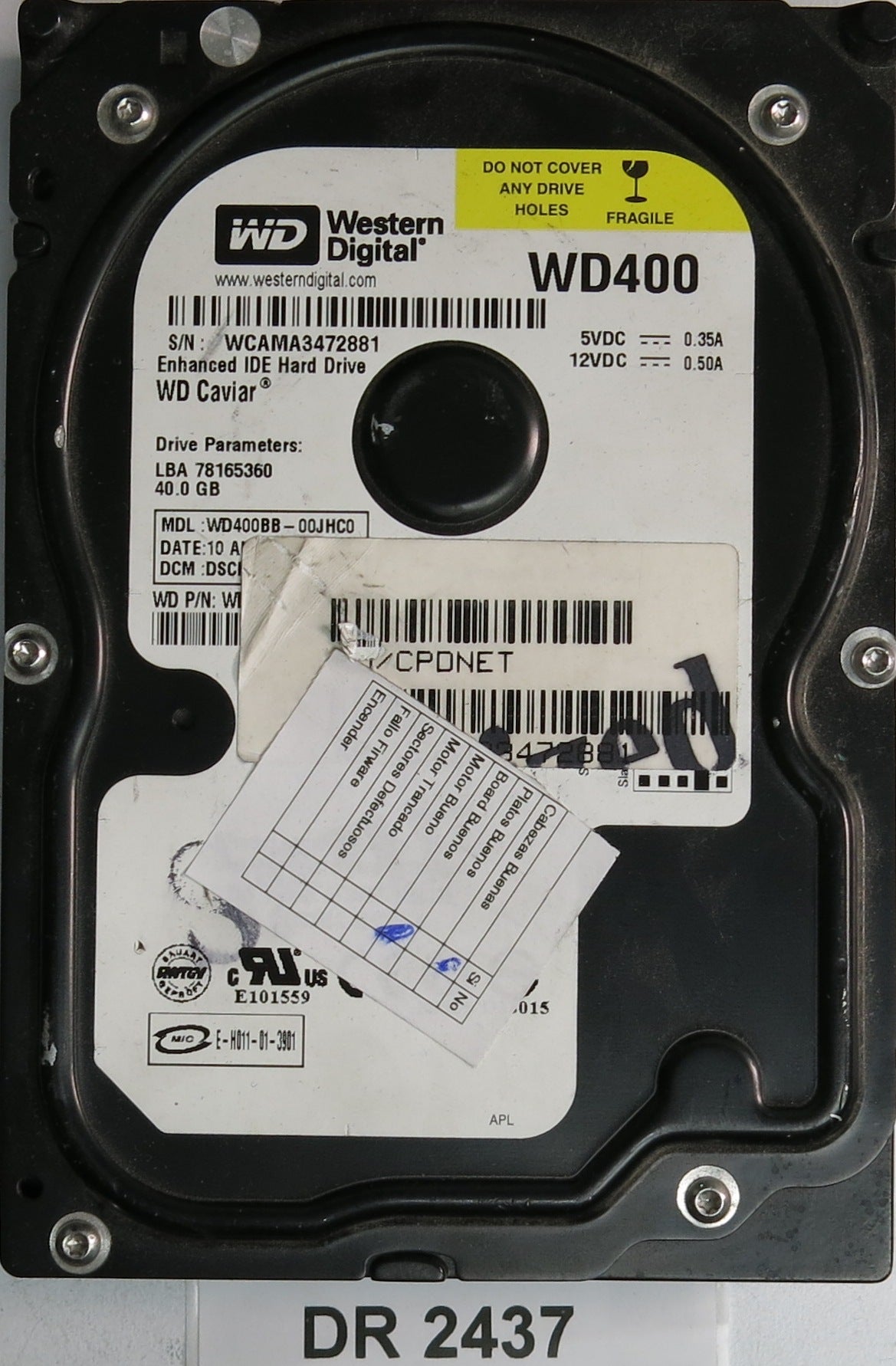 WD400BB-00JHC0, 40GB 3.5, PCB 2060-701292-000 REV A