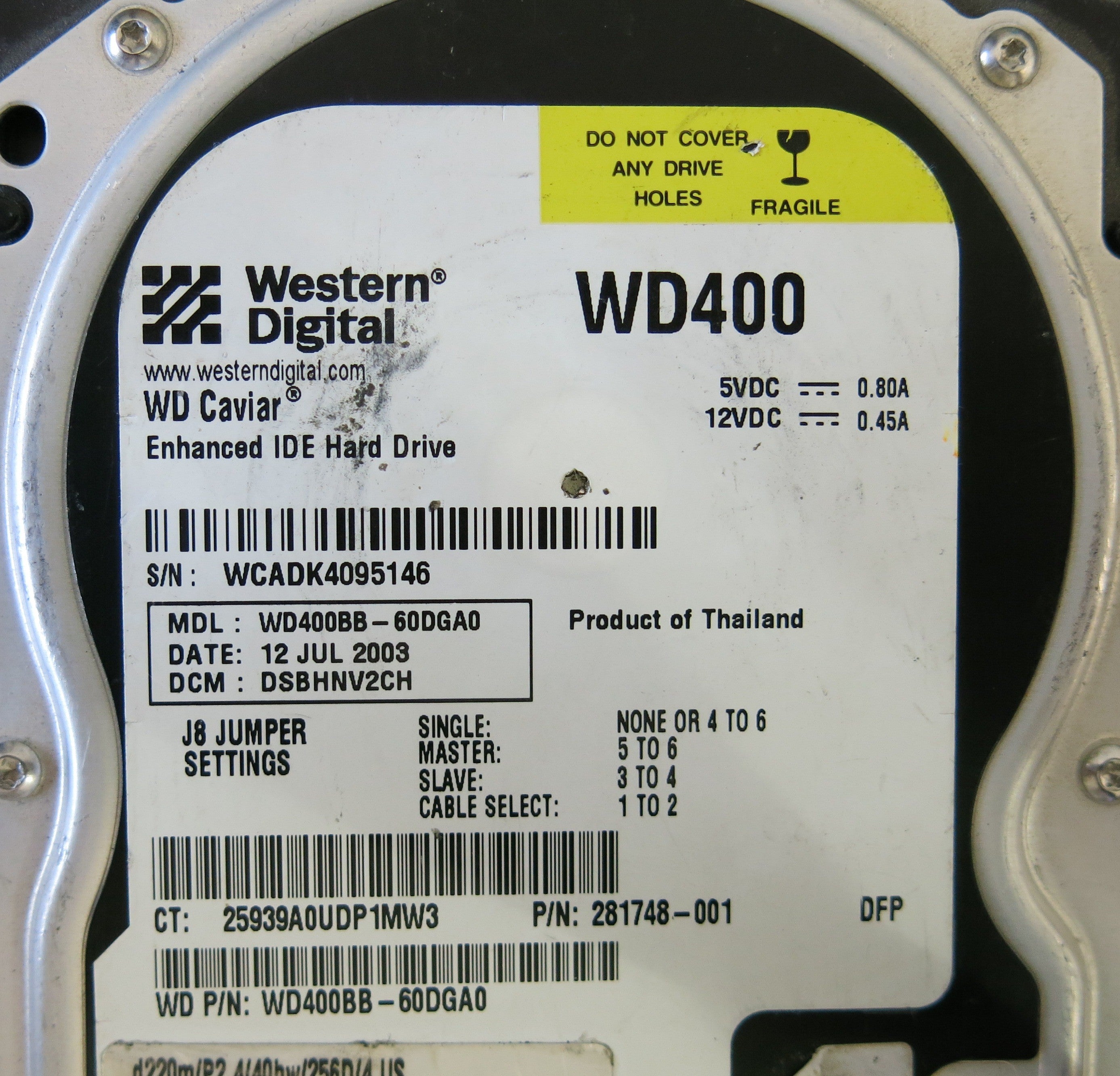 WD400BB-60DGA0 2060-001177-000 REV A PCB