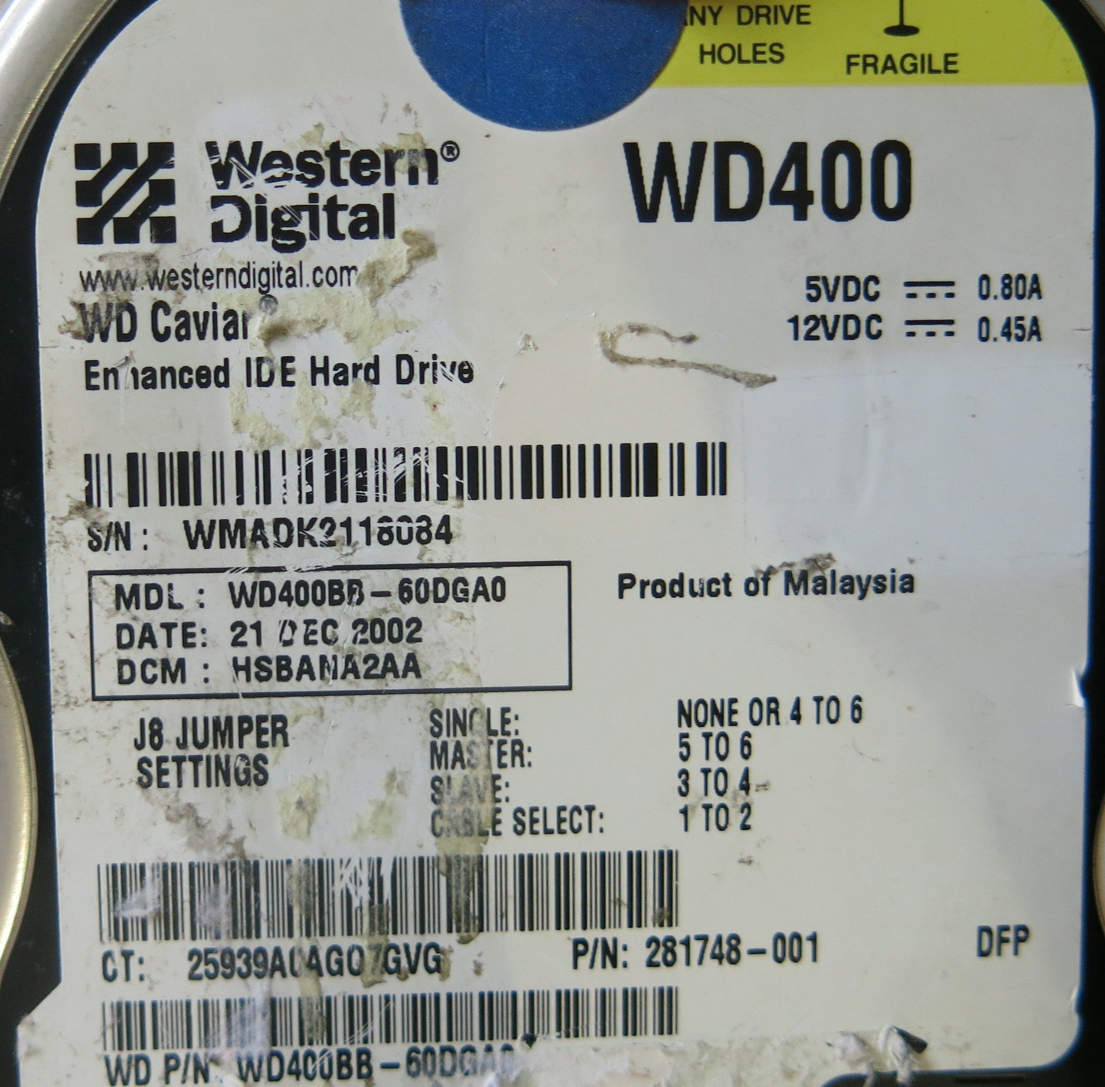WD400BB-60DGA0 2060-001177-000 REV A PCB