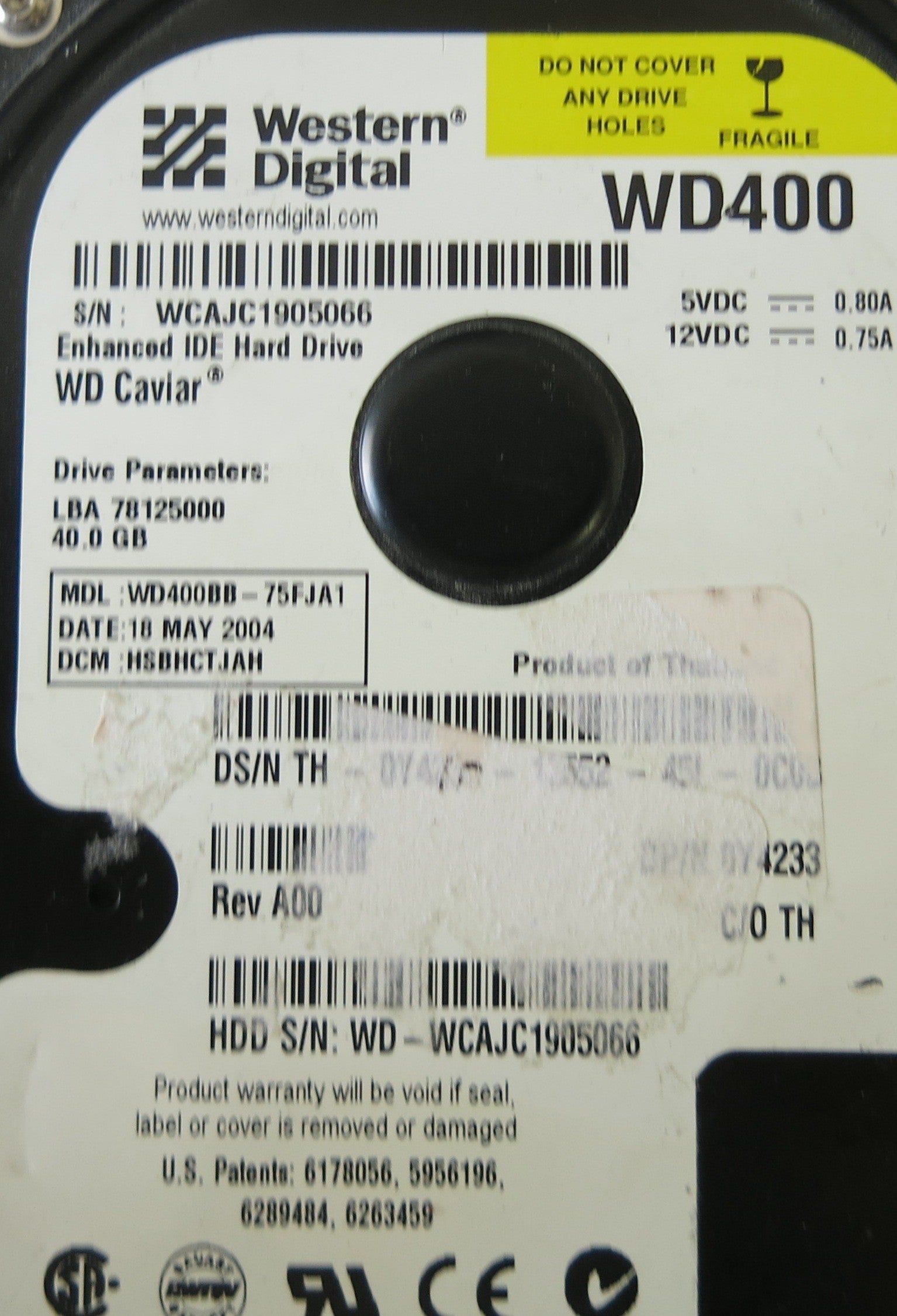 WD400BB-75FJA1 2060-001130-012 REV A PCB