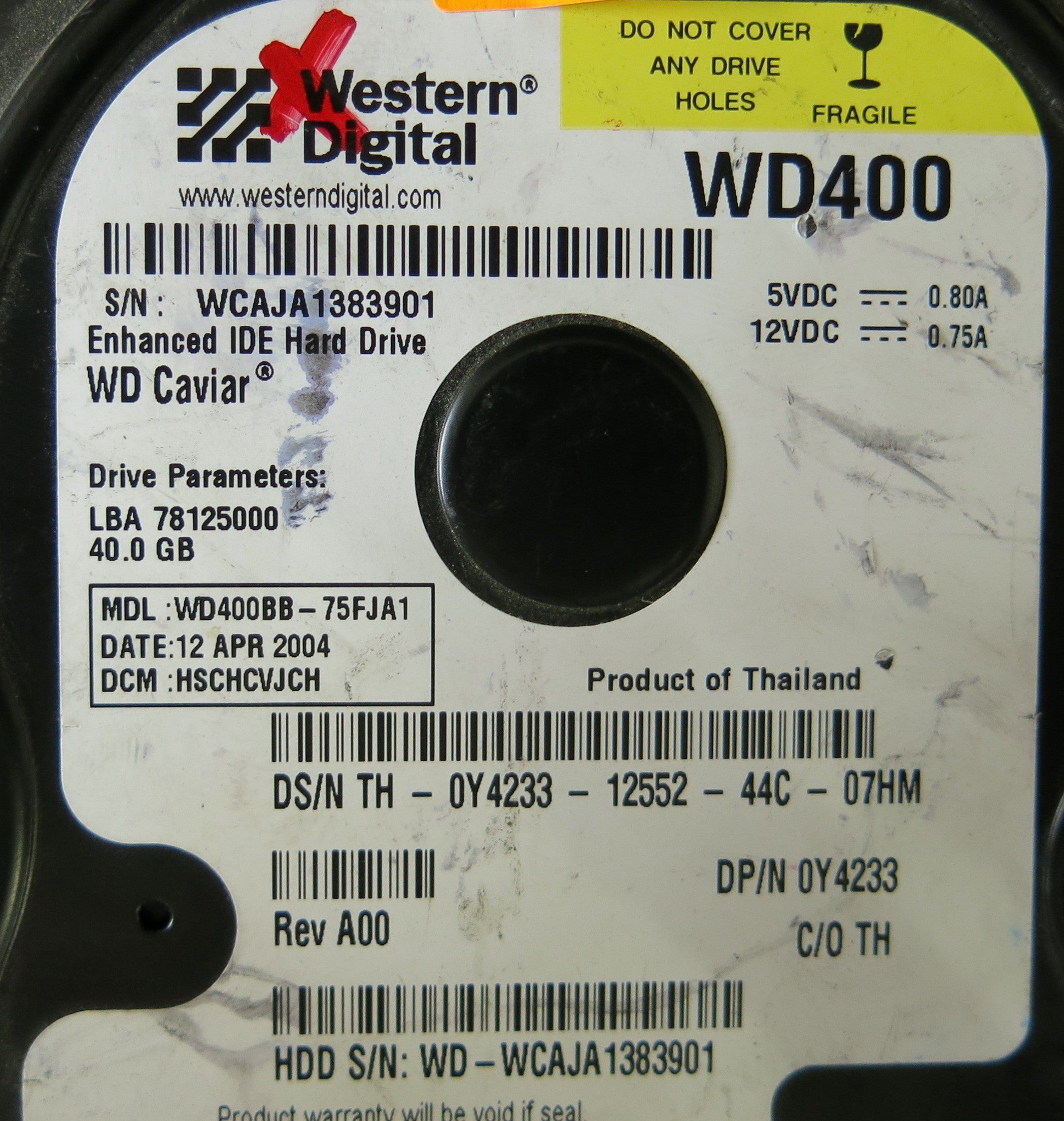 WD400BB-75FJA1 2060-001130-012 REV A PCB