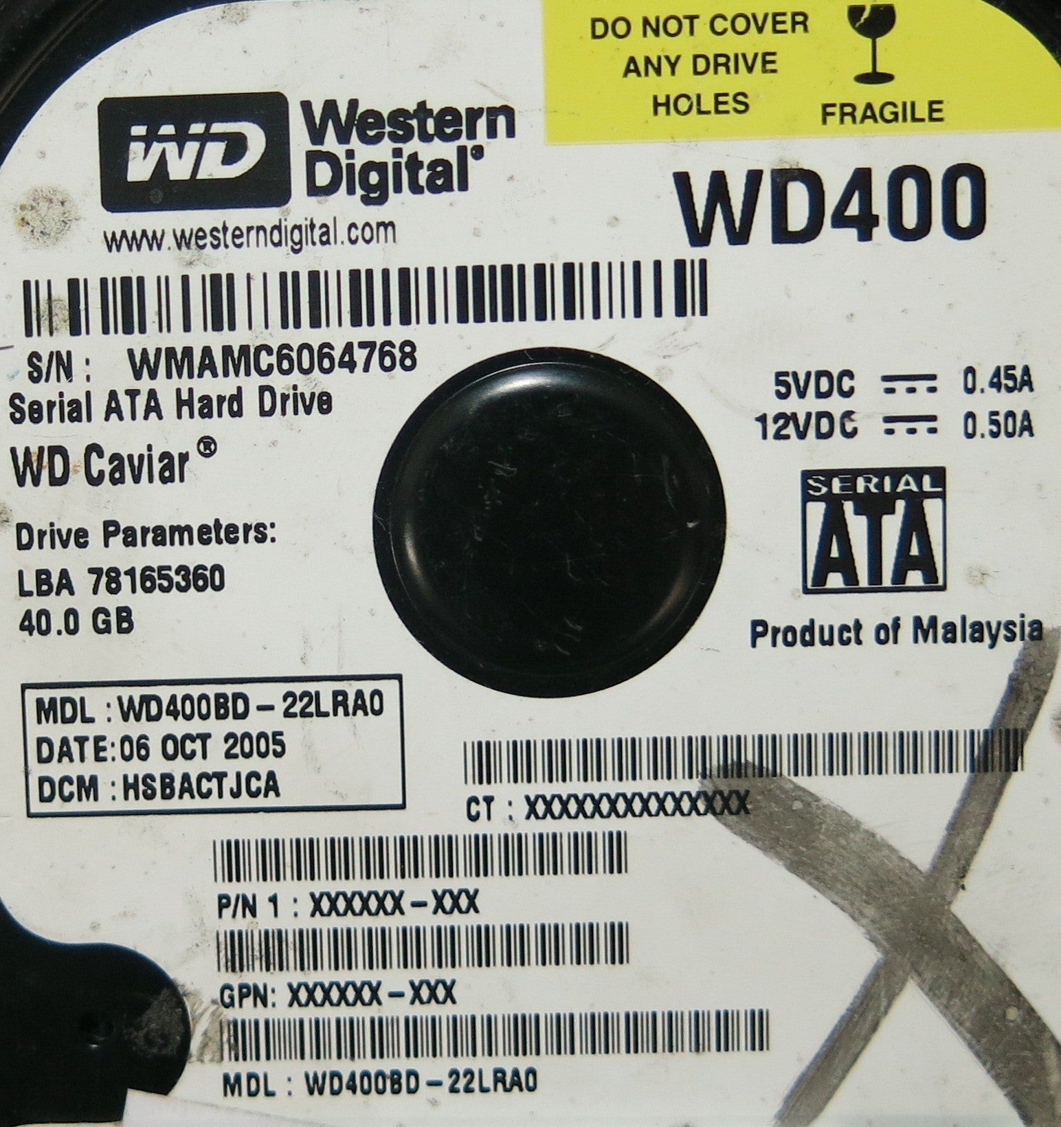 WD400BD-22LRA0 2060-701335-005 REV A PCB