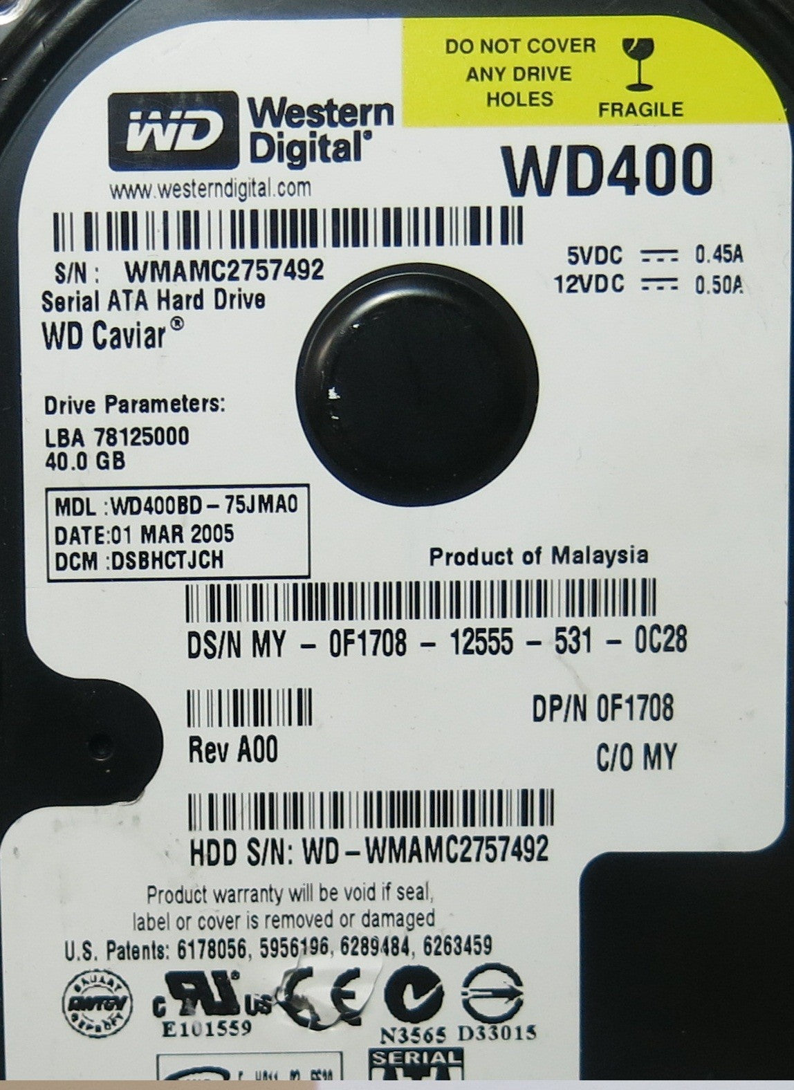 WD400BD-75JMA0 2060-701293-001 REV A PCB