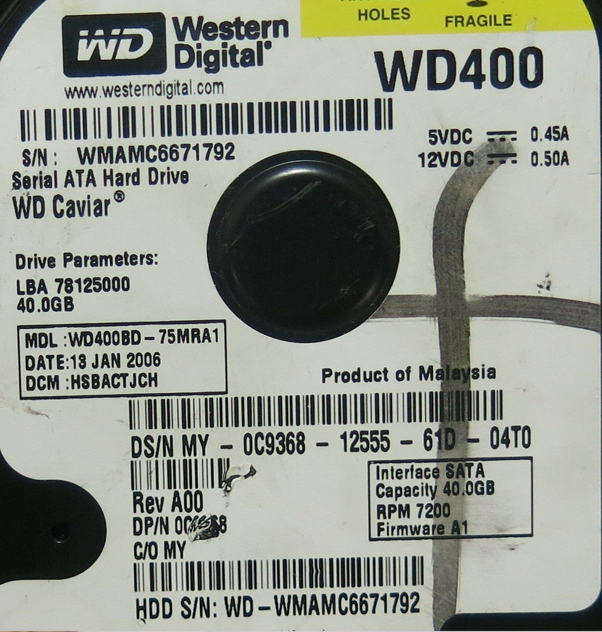 WD400BD-75MRA1 2060-701335-005 REV A PCB