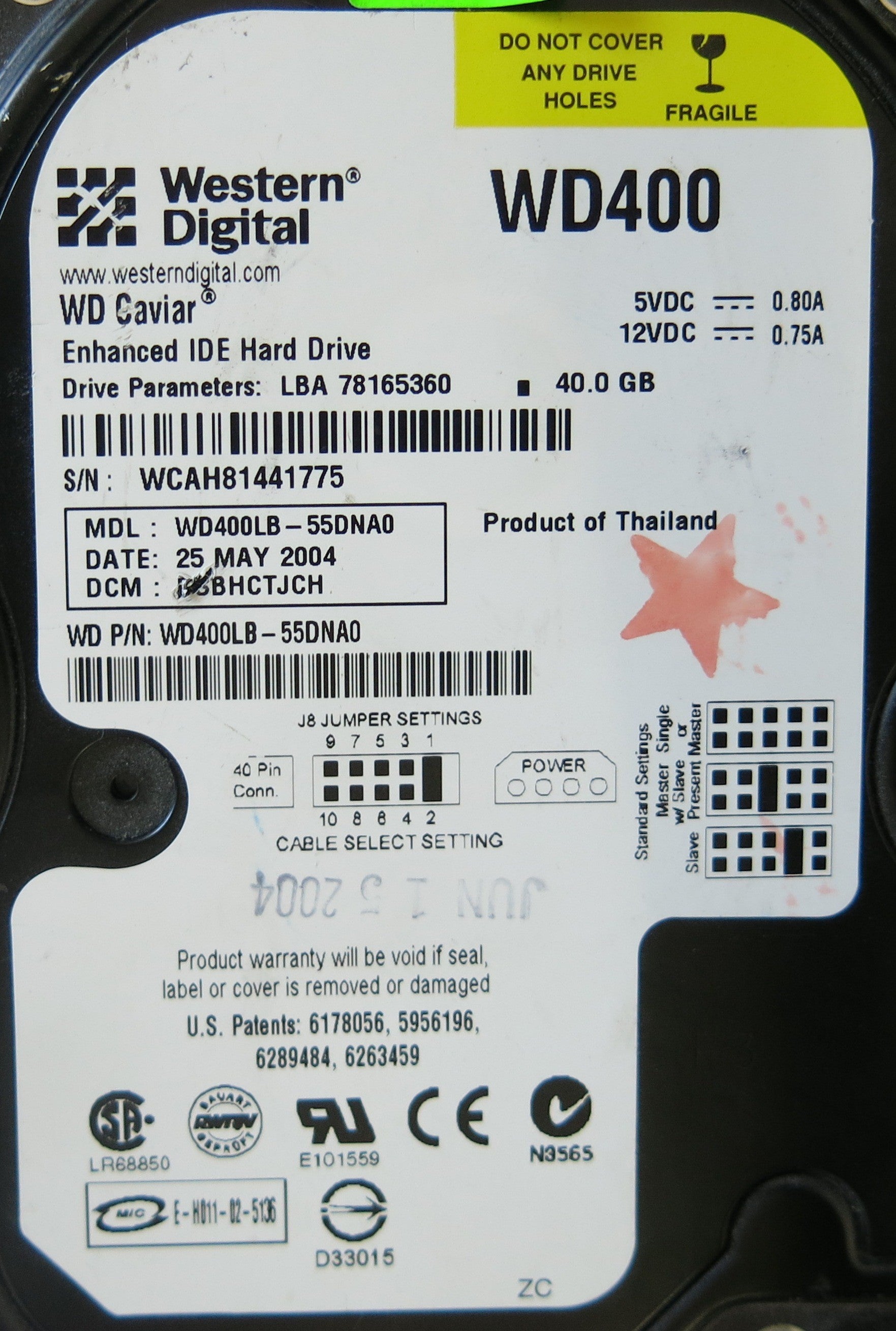 WD400LB-55DNAO 2060-001159-006 REV A PCB
