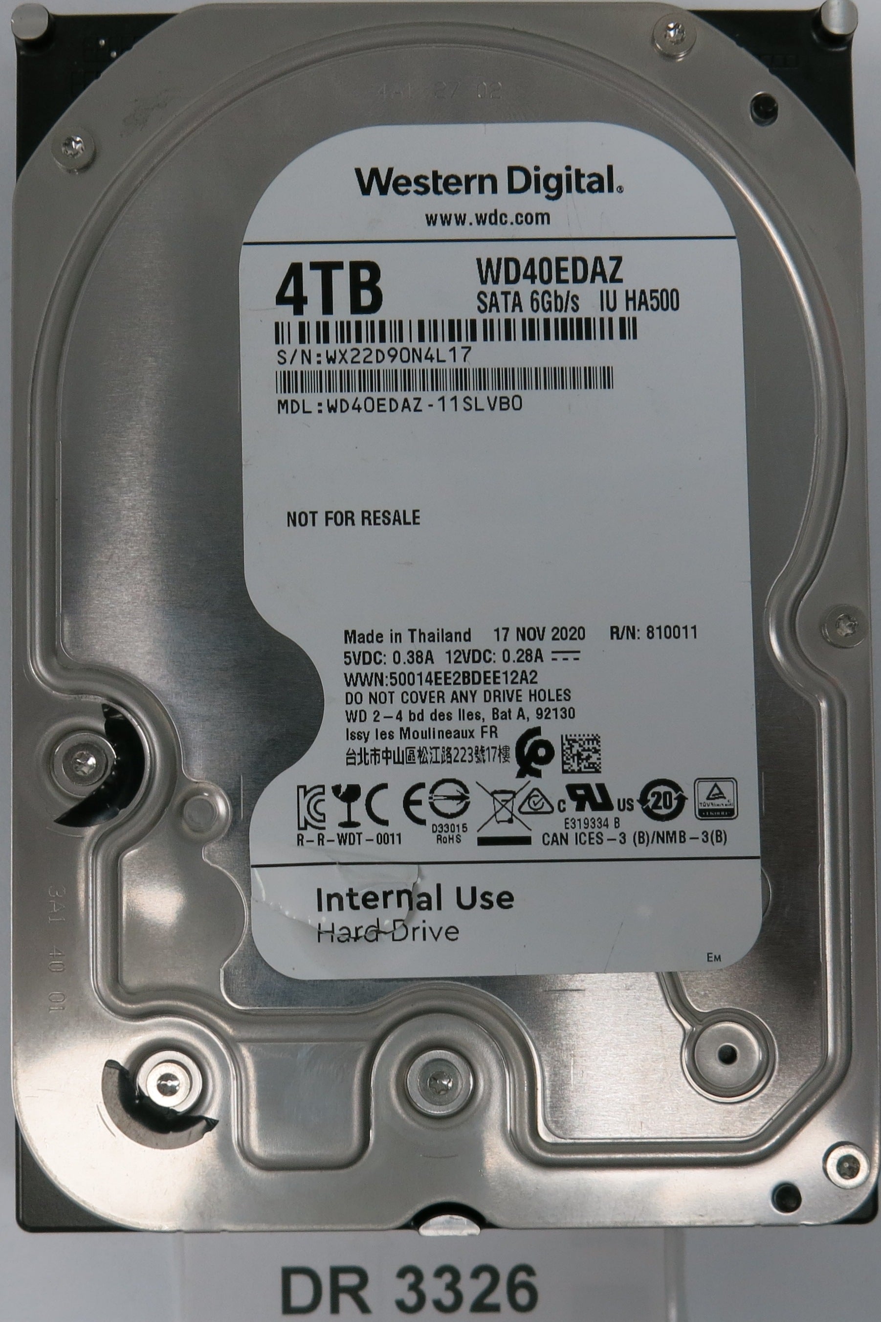 WD40EDAZ-11SLVB0, 4TB 3.5, PCB 2060-810011-001 REV P1