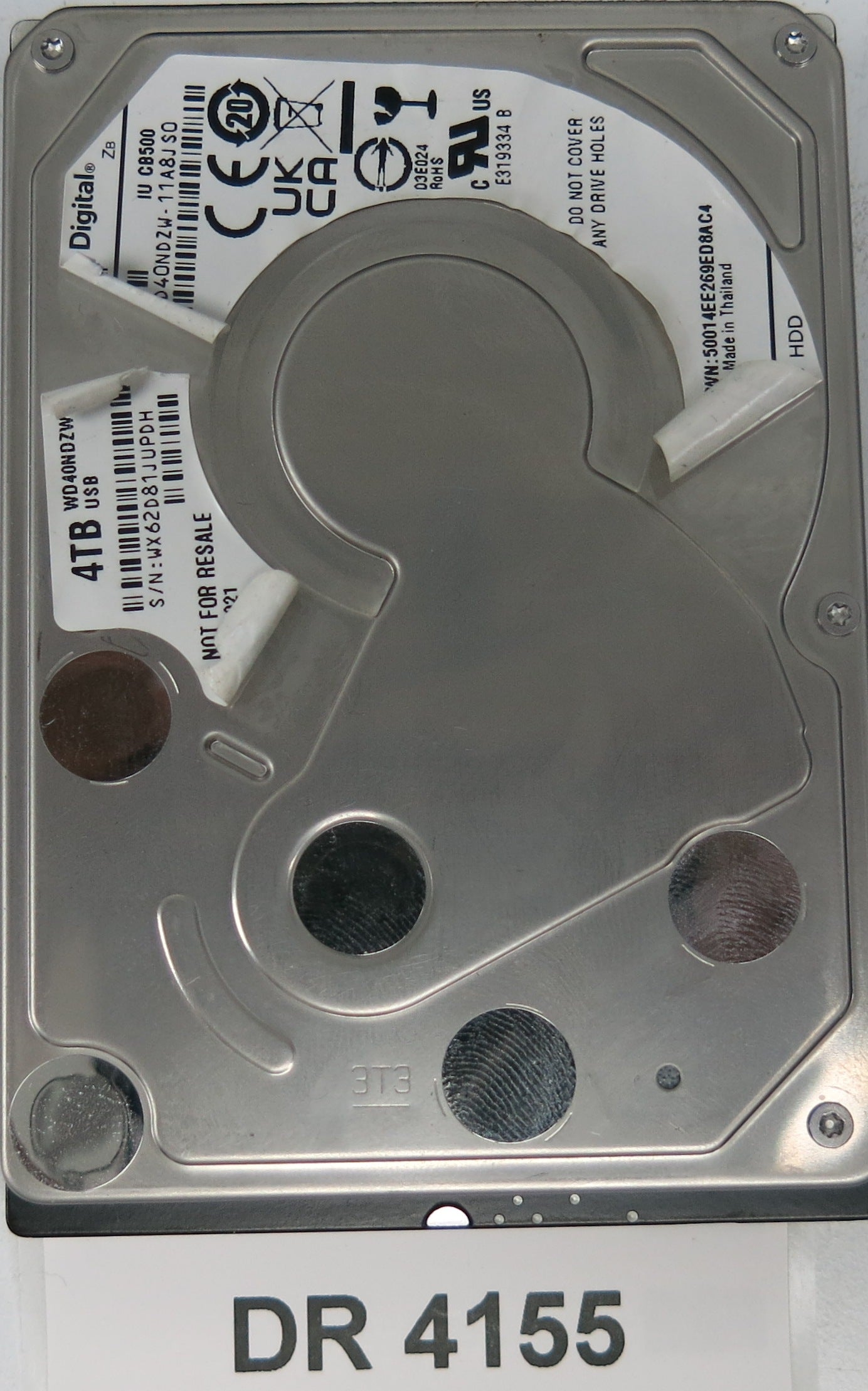WD40NDZW-11A8JS0, Serial: WX62D81JUPDH, 4TB 3.5