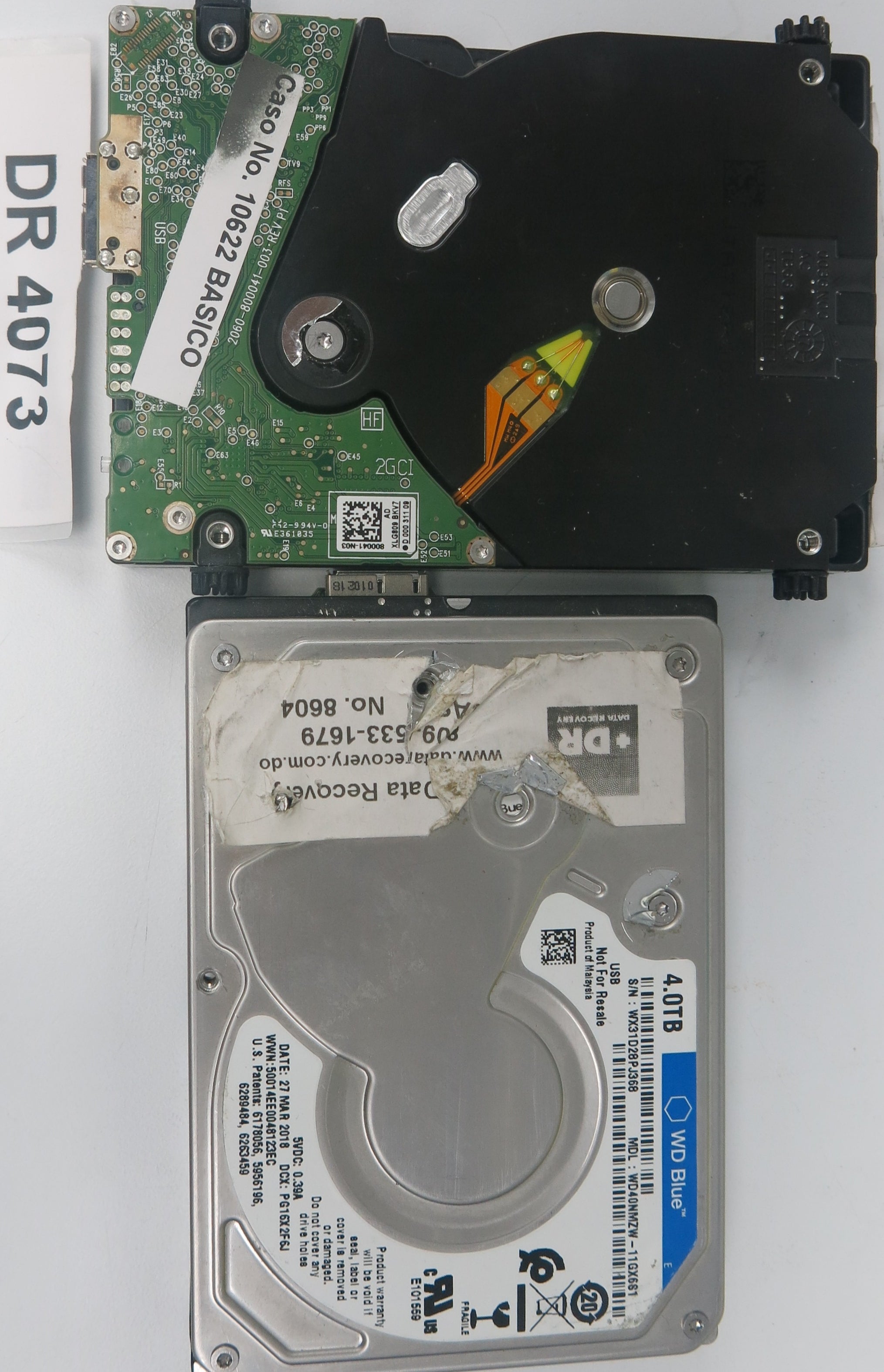 WD40NM2W-11GX6S1, Serial Number: WX71D88L9784, 4TB 3.5, PCB 2060-800041-003 REV P1